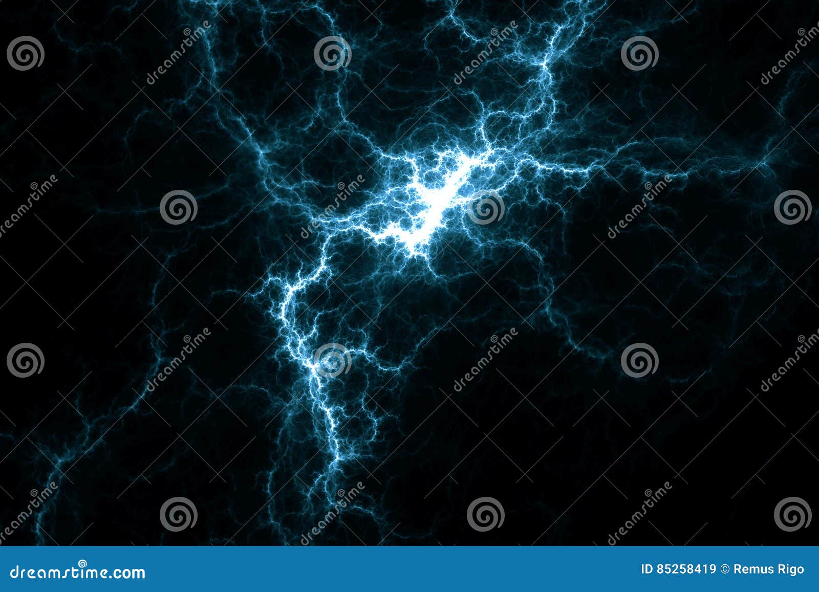 Blue Lightning Design. Abstract Background Stock Illustration