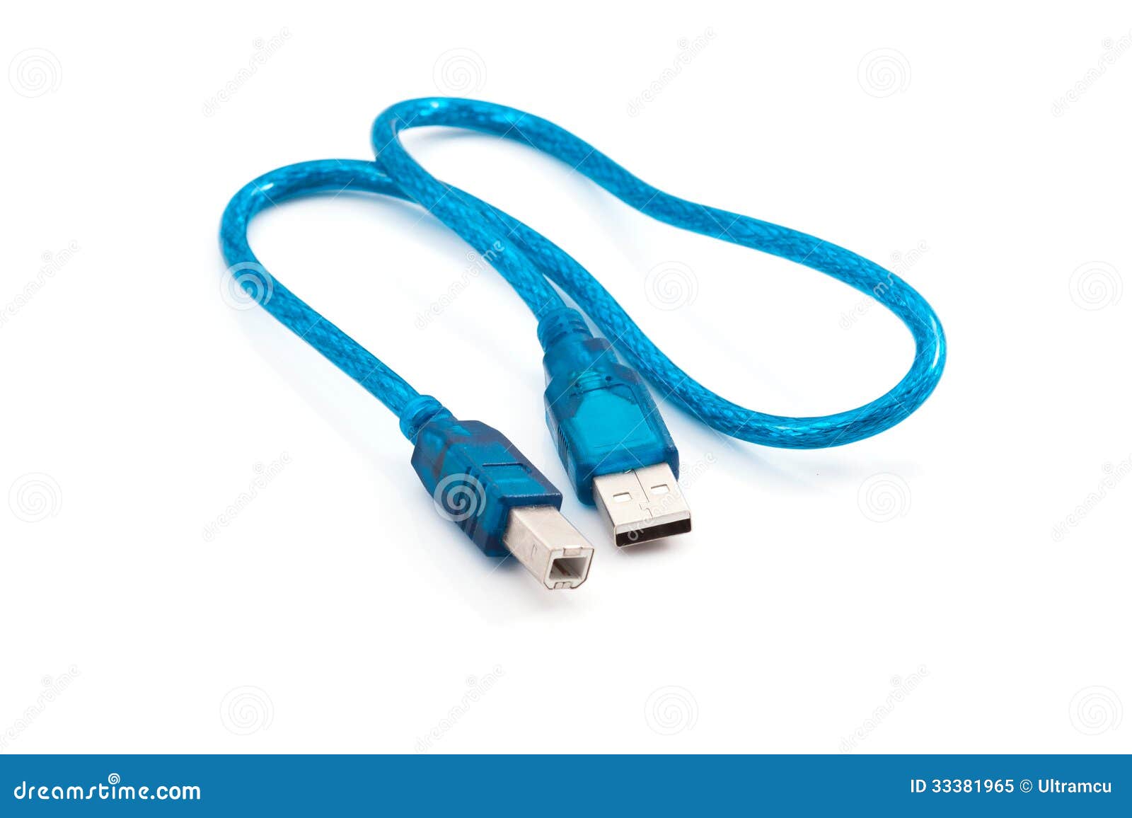 Blue line USB cable stock image. Image of electronic 33381965