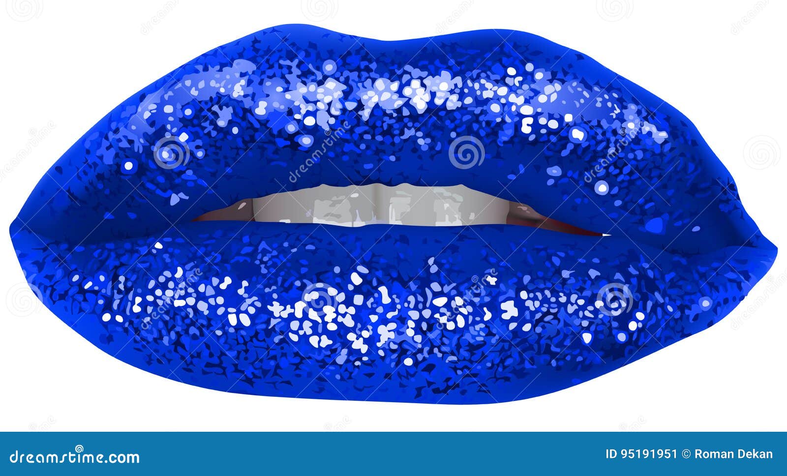 Blue Lips With Glitter Stock Vector Illustration Of Lips 95191951