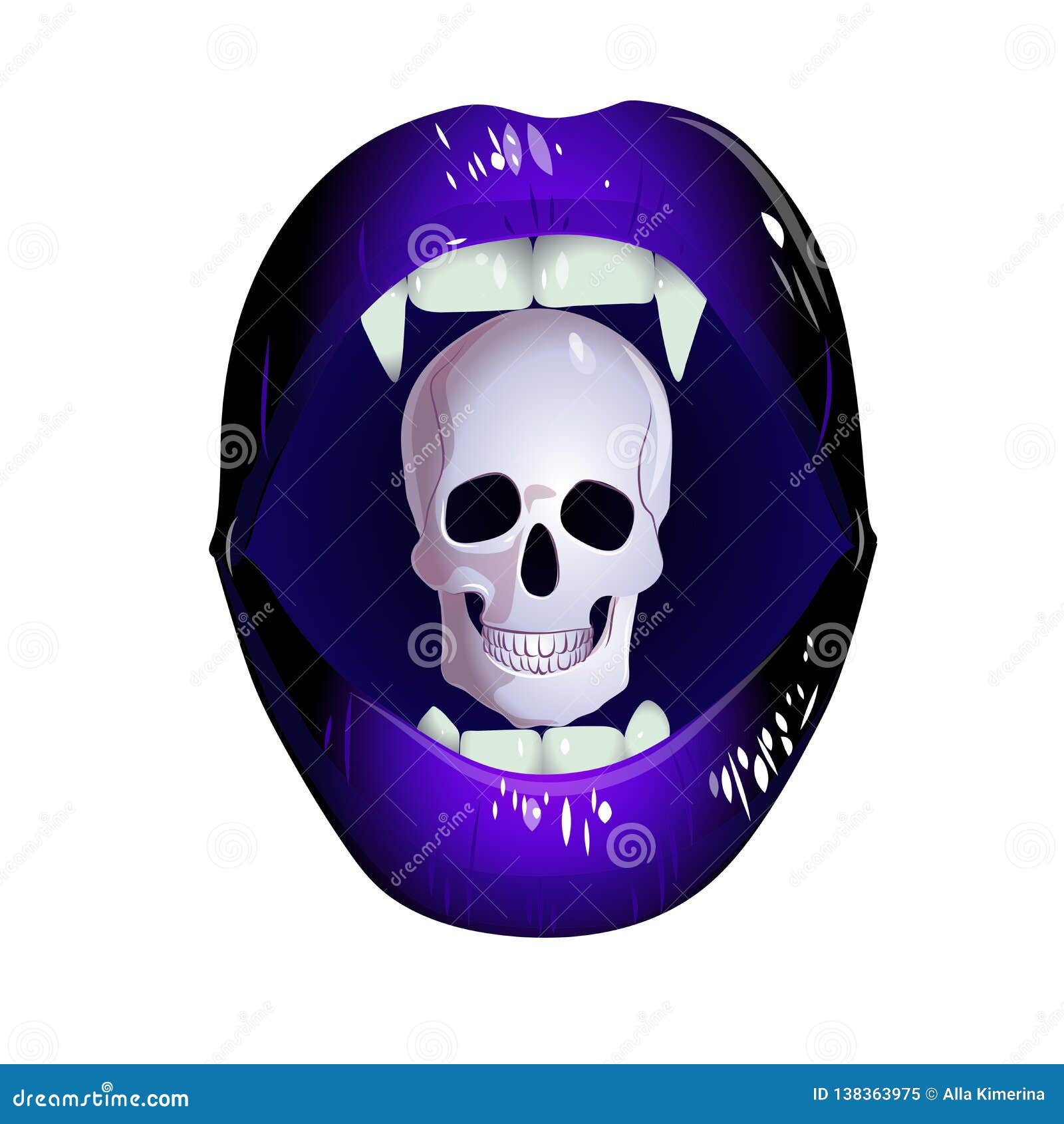 Blue Lips On White Background Vector 90282763