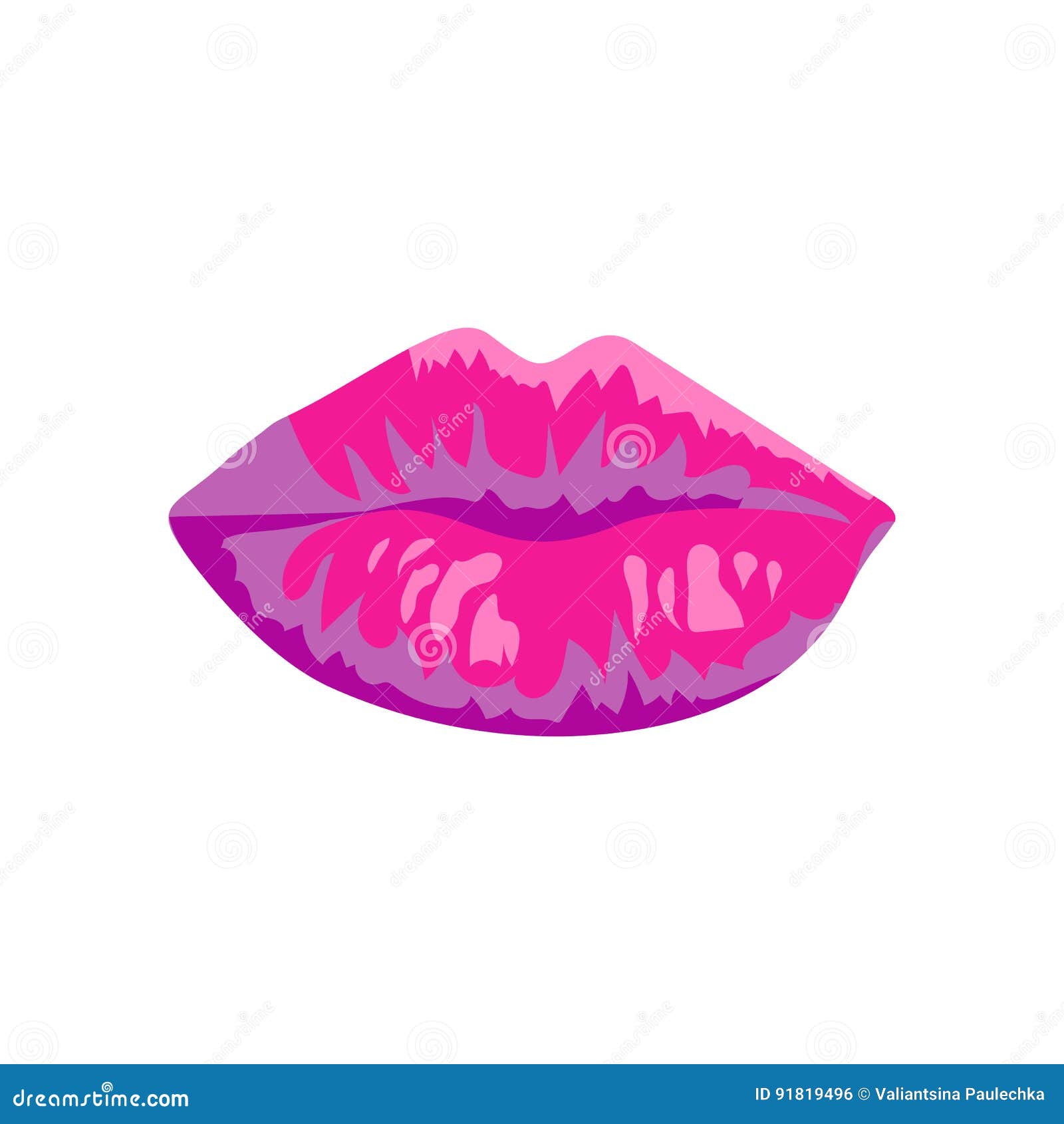 Blue Lips on White Background Vector Stock Vector Illustration of