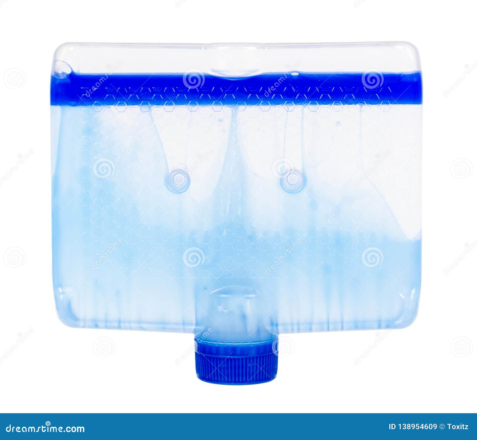 Blue Liquid Detergent for Cleaning Dishwasher Machine Stock Image