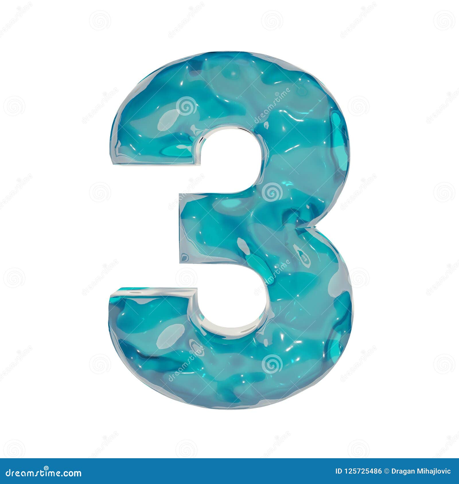 Blue Liquid Number 3 stock illustration. Illustration of creativity ...