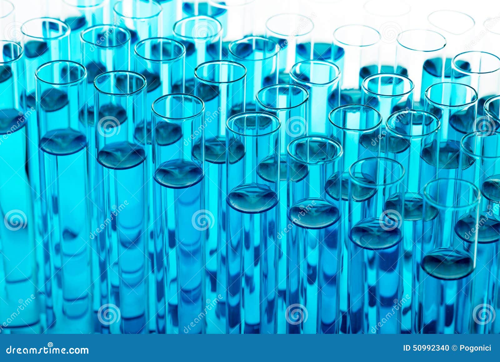 Blue Liquid in Test Tubes in a Rack Stock Photo Image of exam, goal