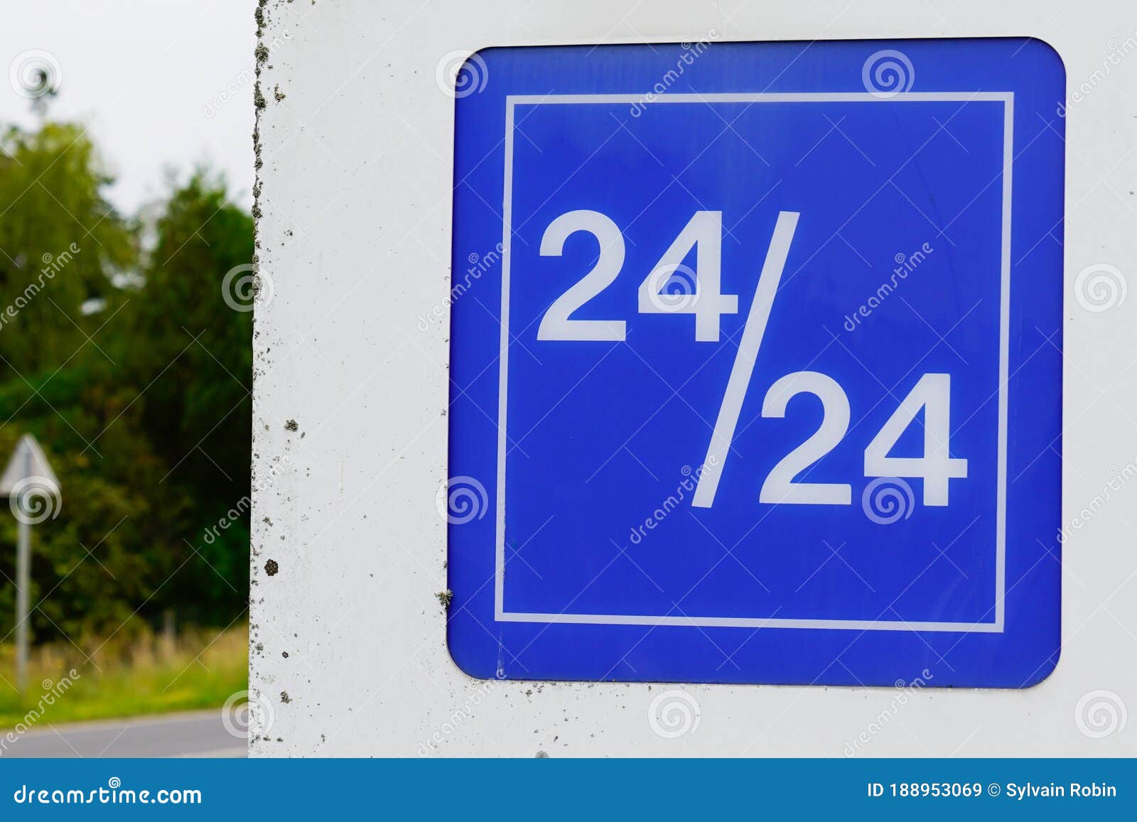 24/24 Blue Logo Sign for Store Open 24 Hours a Day Stock Image Image of operation, exchange