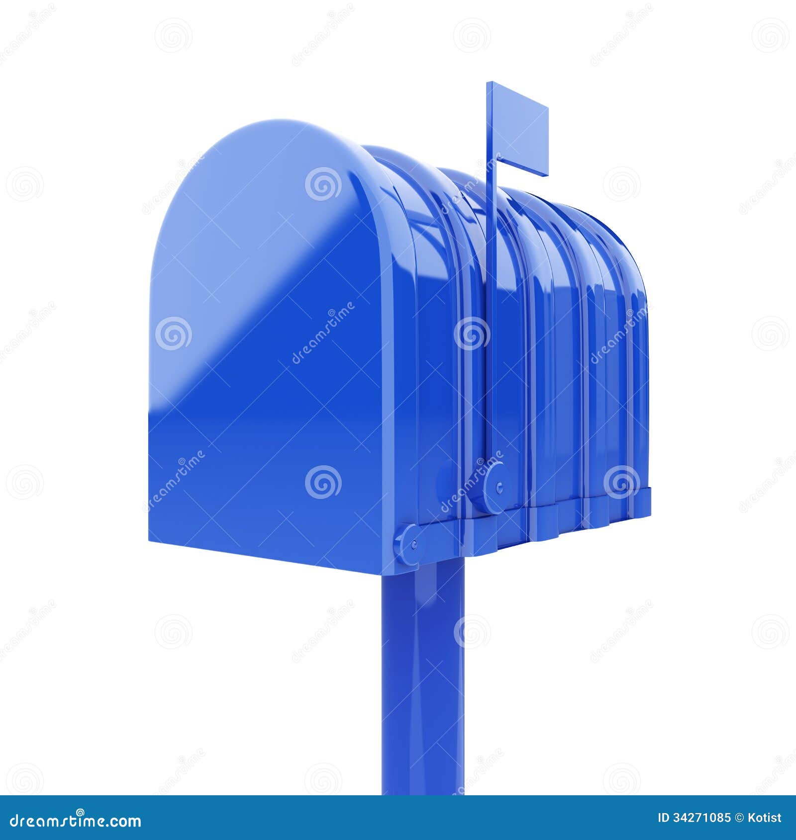 Blue mailbox isolated stock illustration. Illustration of color 34271085