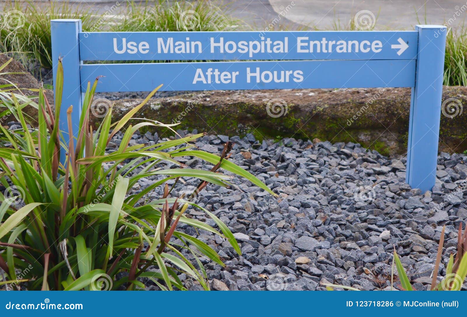 hospital entrance sign