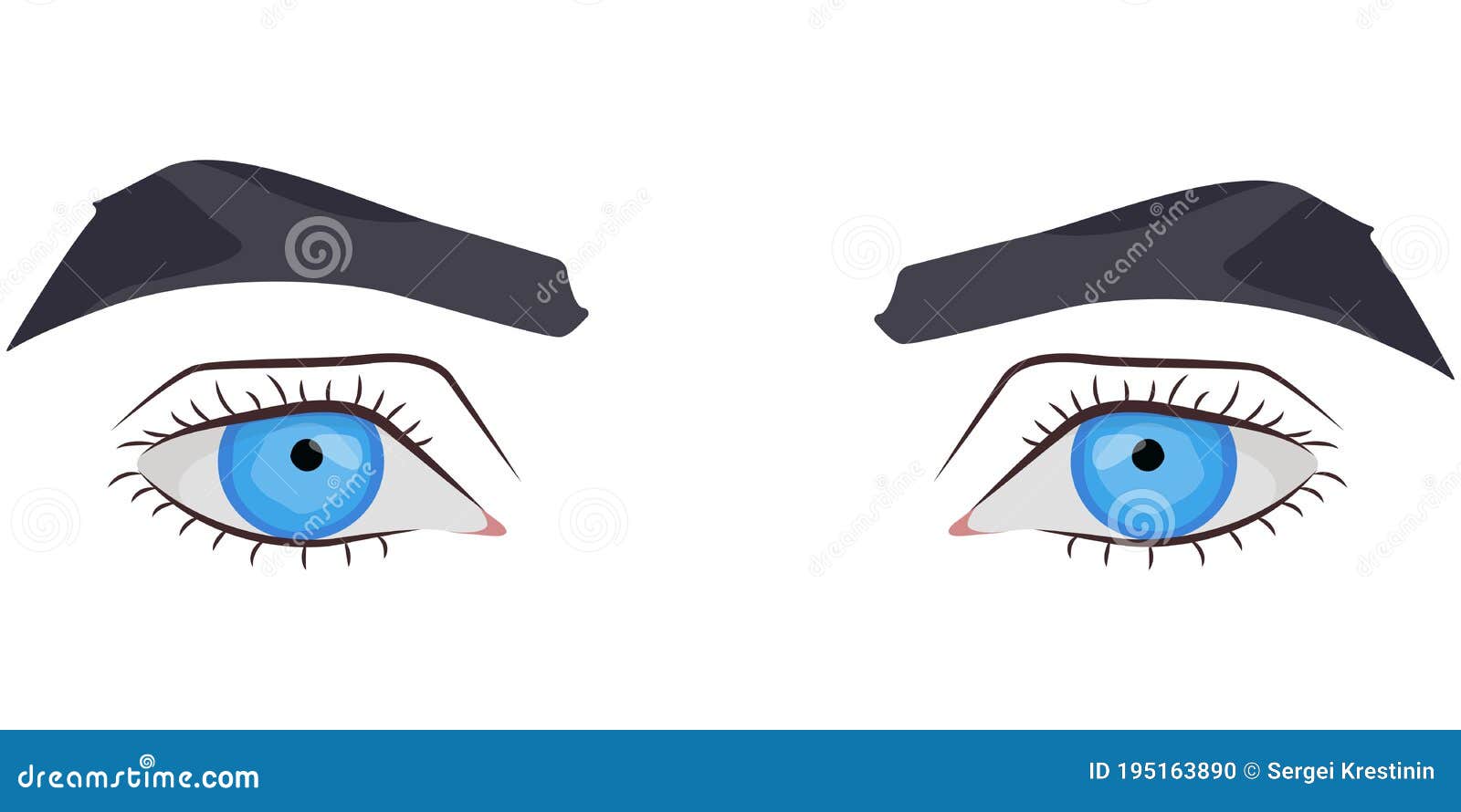 Blue male eyes. stock vector. Illustration of cartoon - 195163890