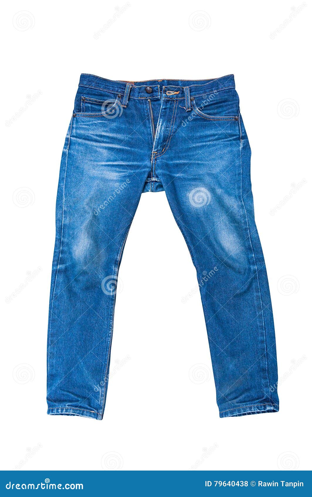 Blue Male Jeans Isolated on White Stock Photo - Image of dark, clothes ...