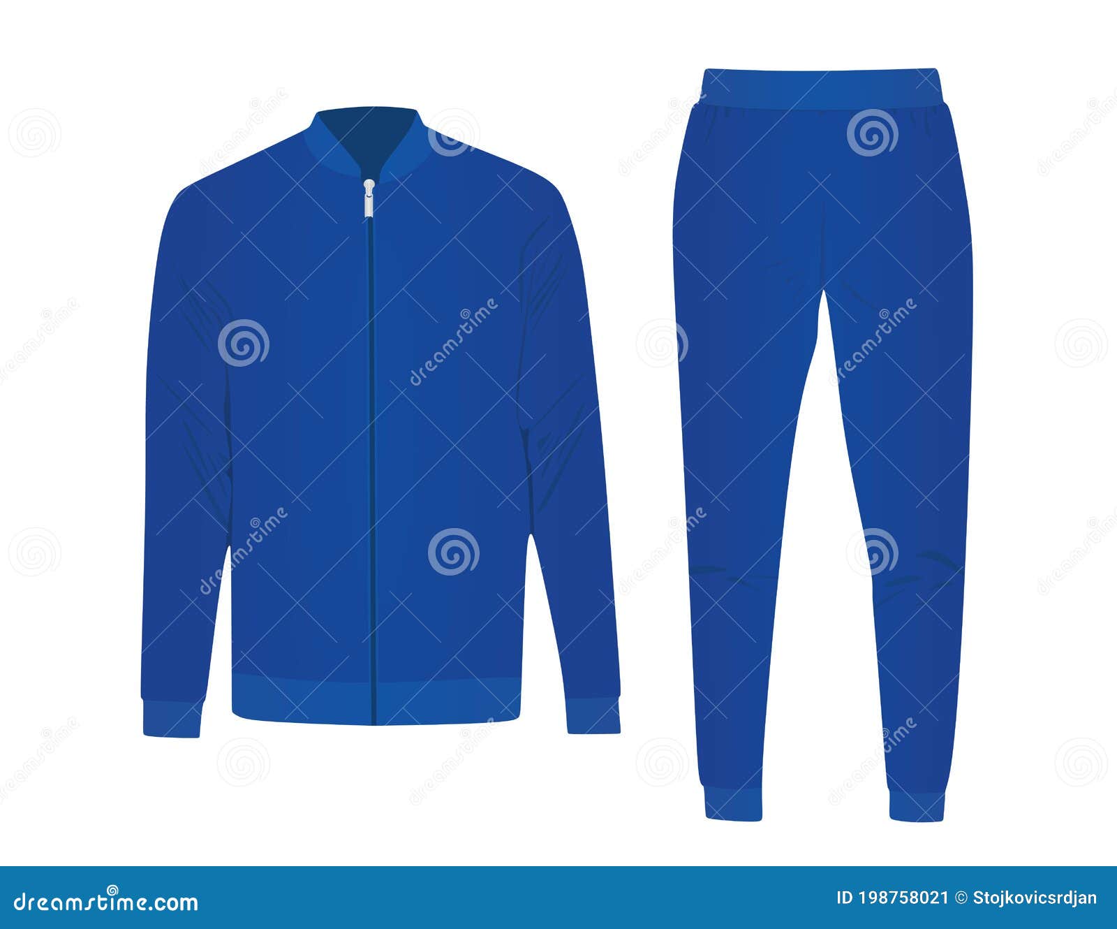 Blue male tracksuit stock vector. Illustration of suit - 198758021