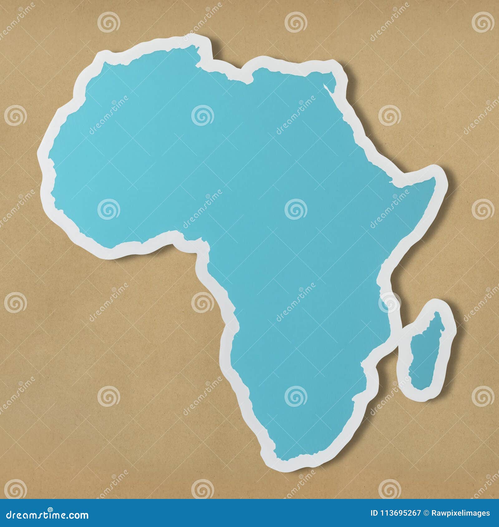 blue map of africa continent