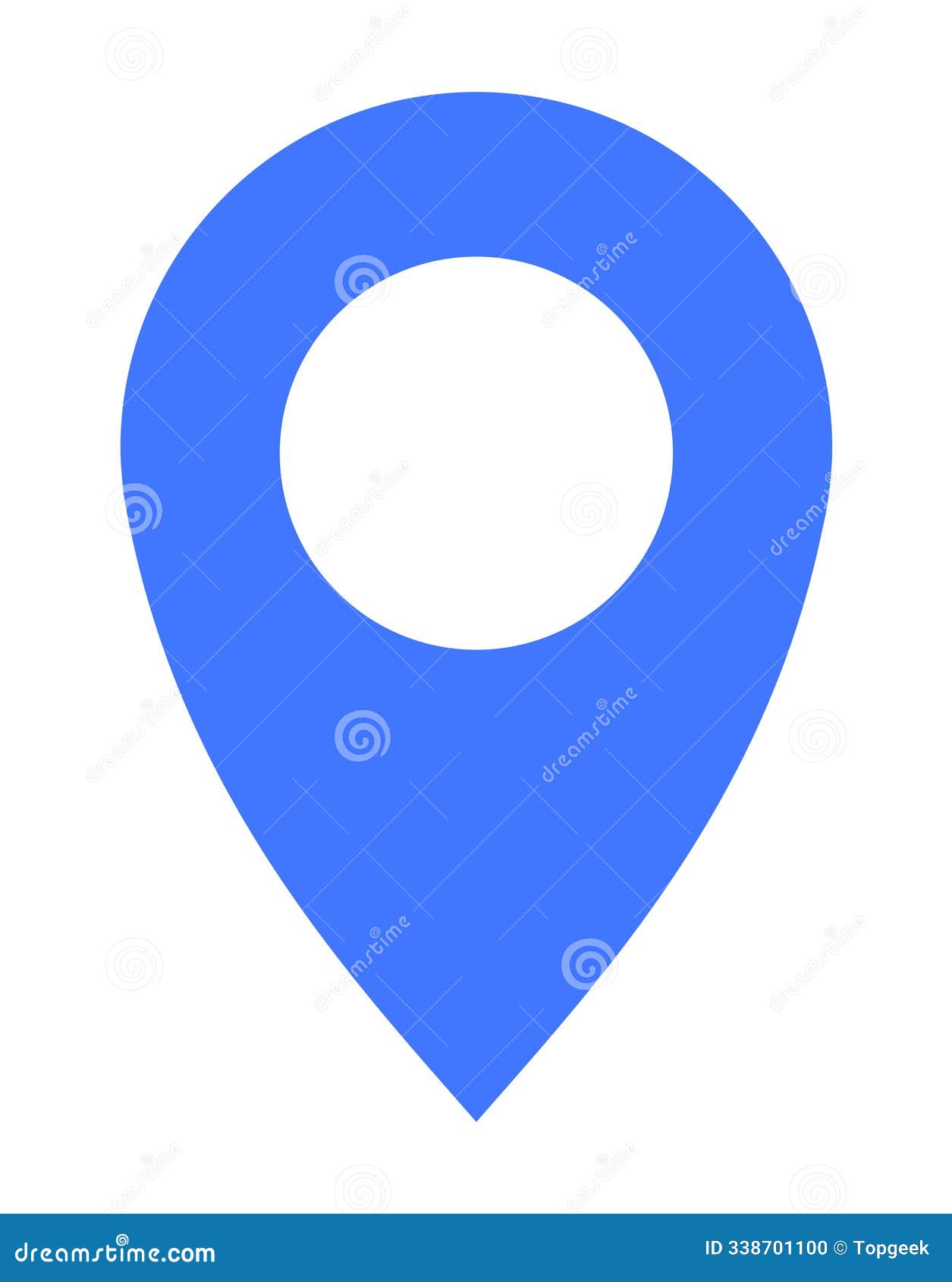 simple blue map pin with white background izing location and navigation