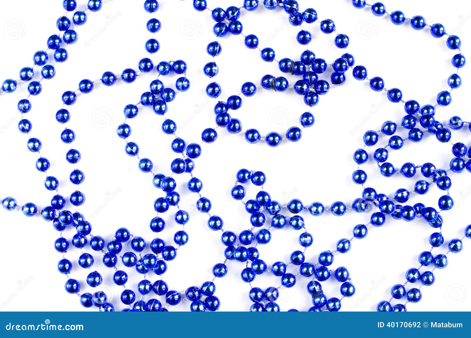 Blue mardi gras beads stock photo. Image of blue, white - 40170692