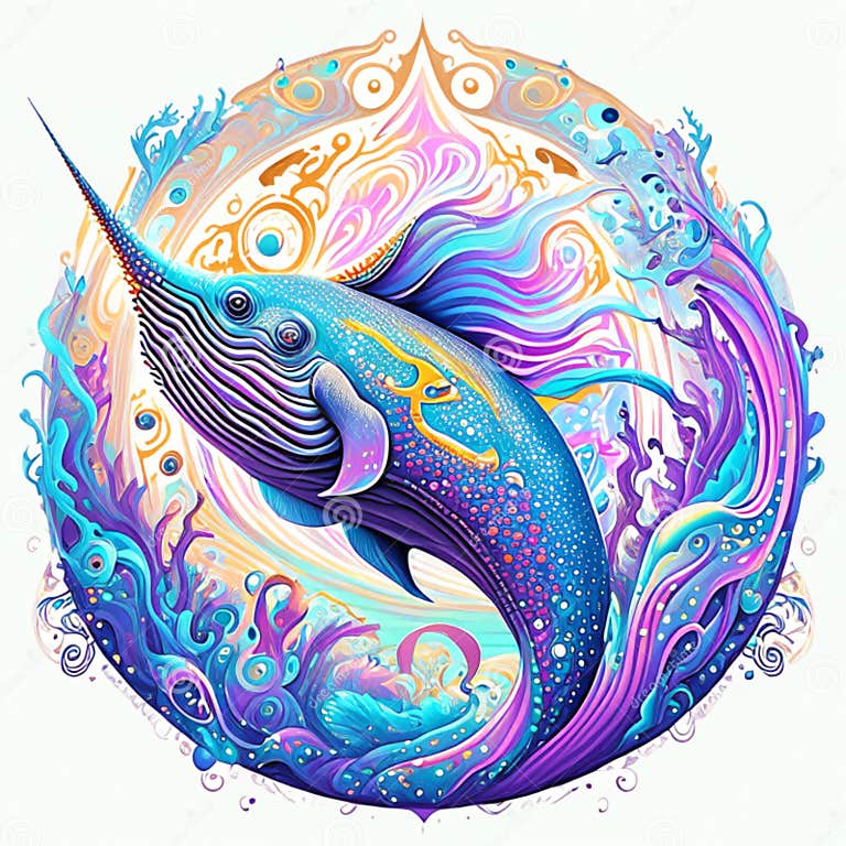 Blue Marlin Fish. Illustration on White Background for Design Stock