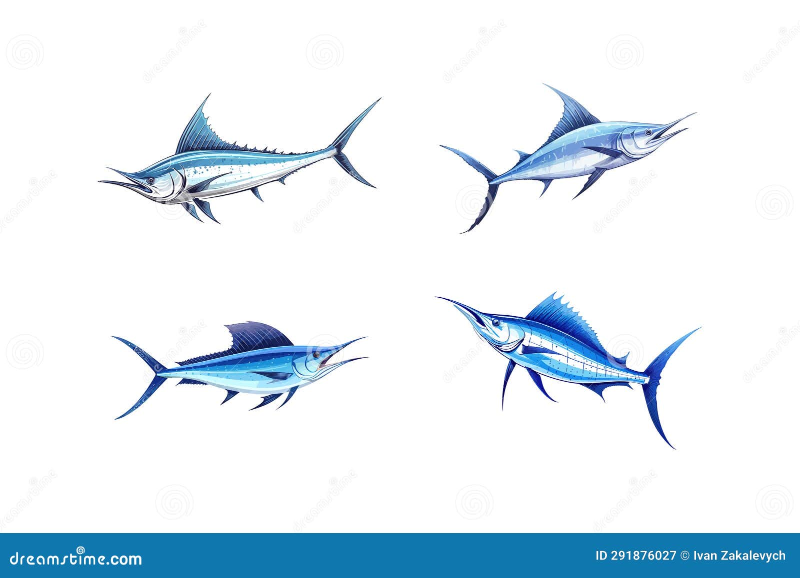 Blue Marlin Swordfish. Vector Illustration Design Stock Vector