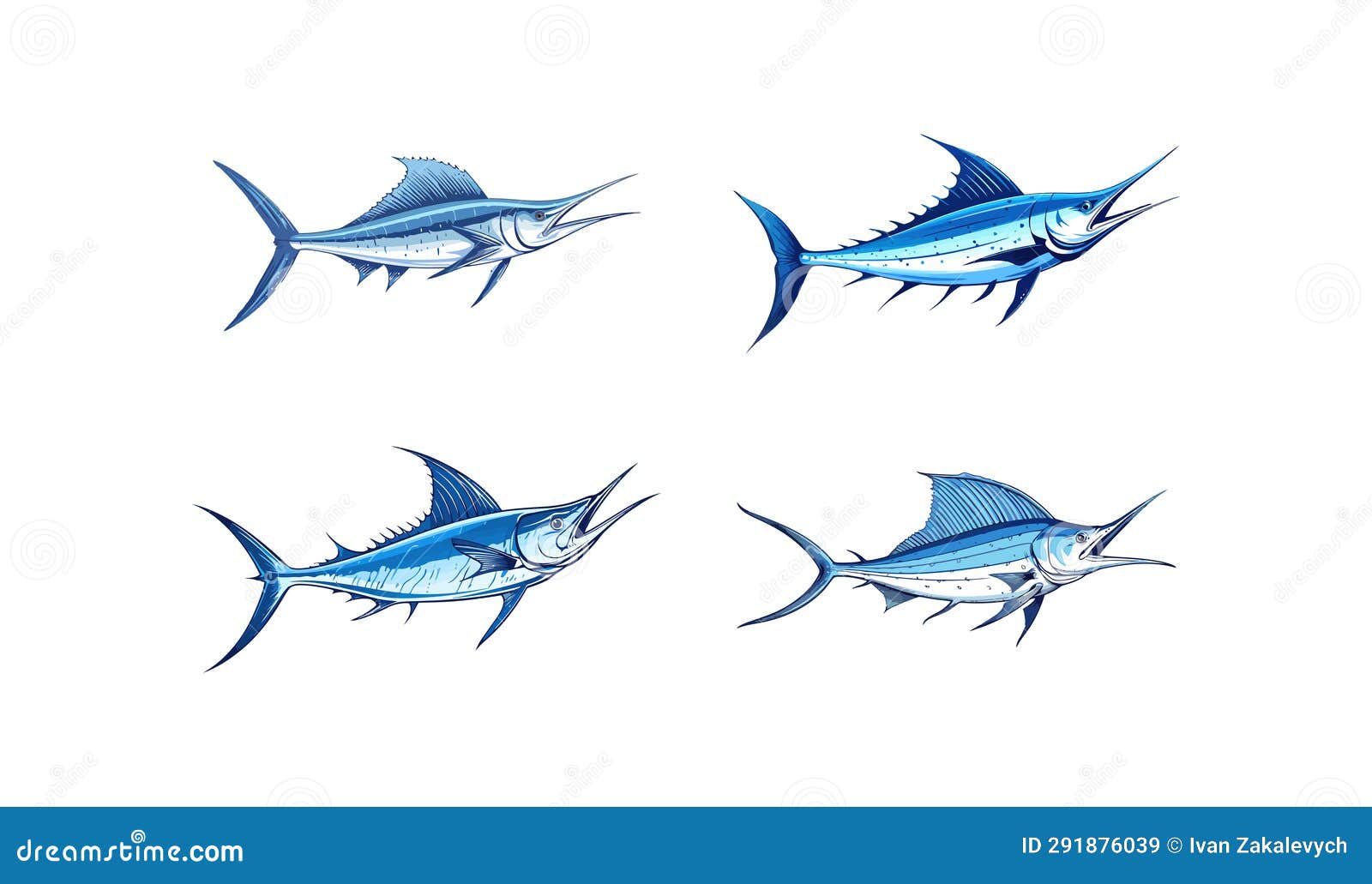 Blue Marlin Swordfish. Vector Illustration Design Stock Vector