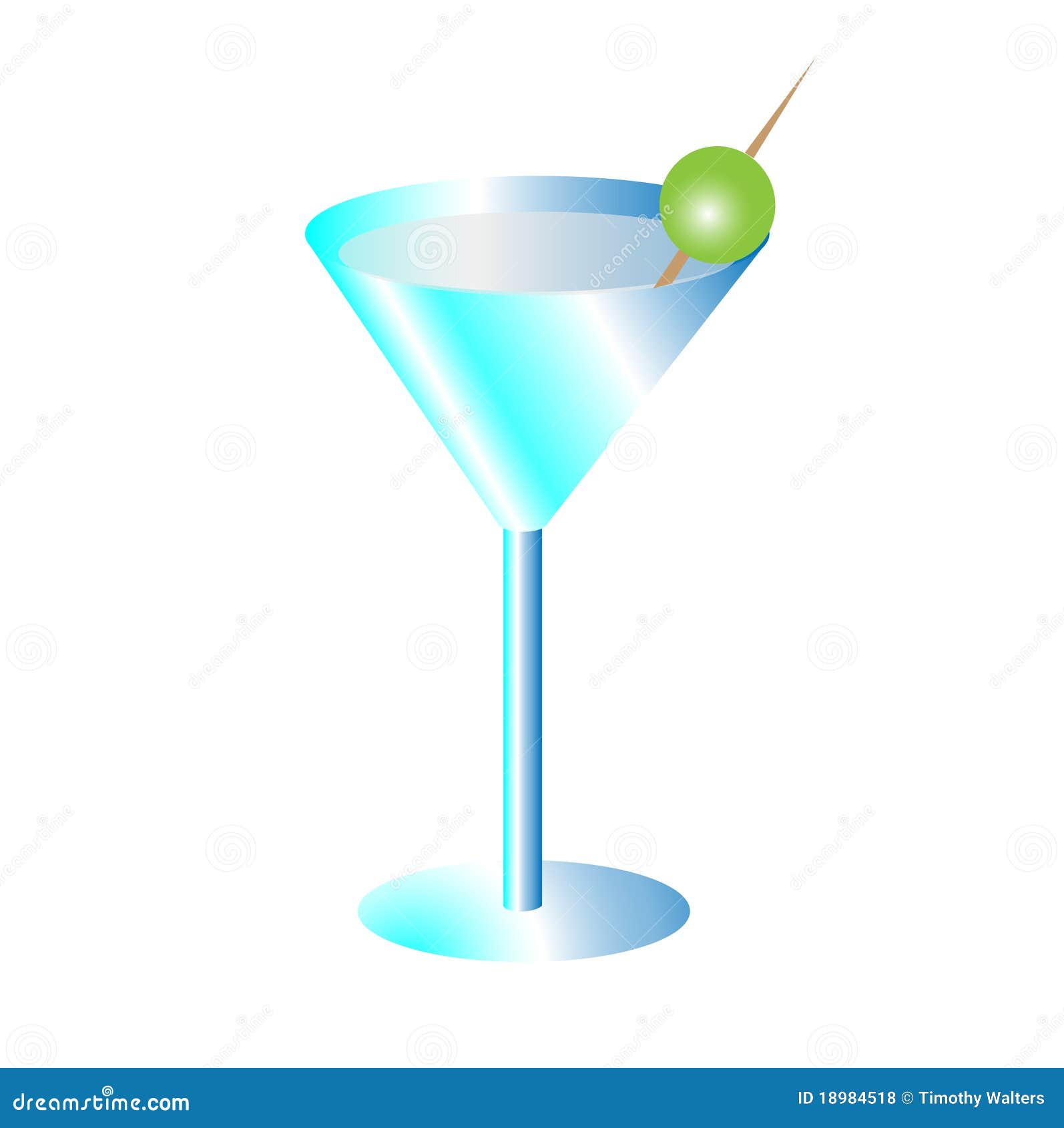 Blue Martini stock vector. Illustration of blue, alcohol 18984518