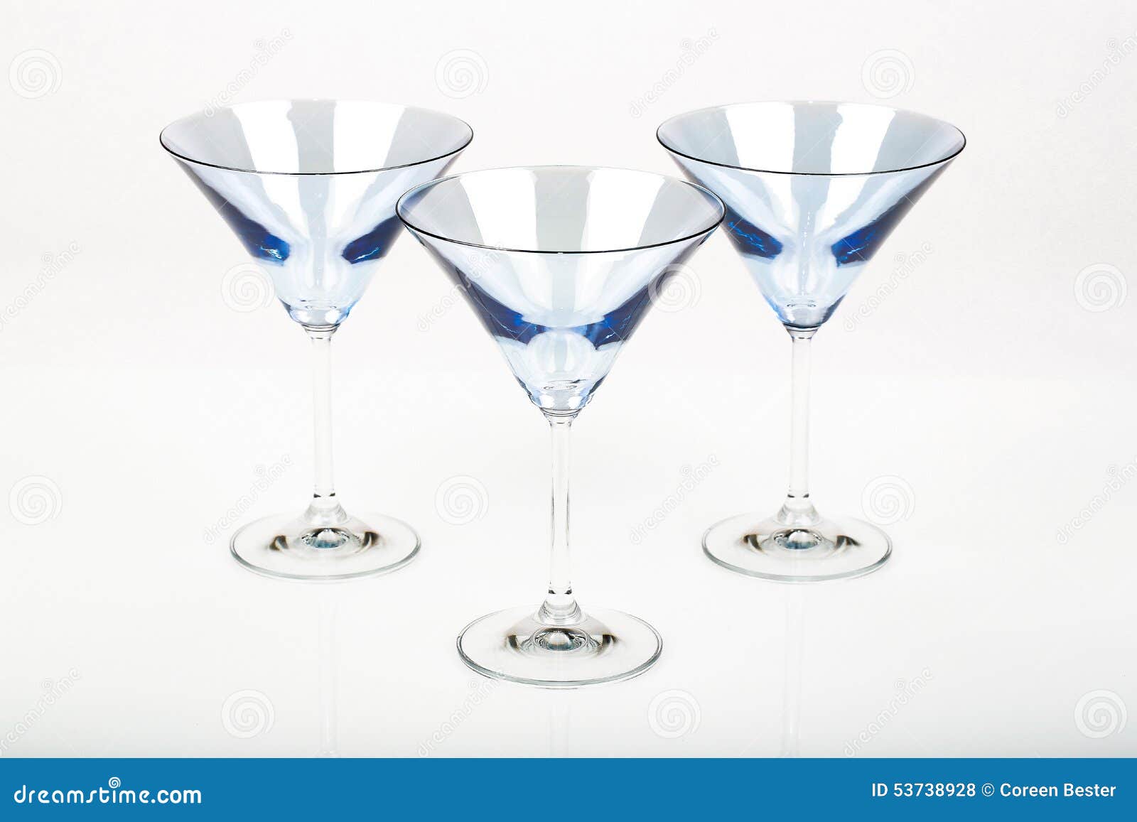 Blue Martini Glasses stock photo. Image of background 53738928