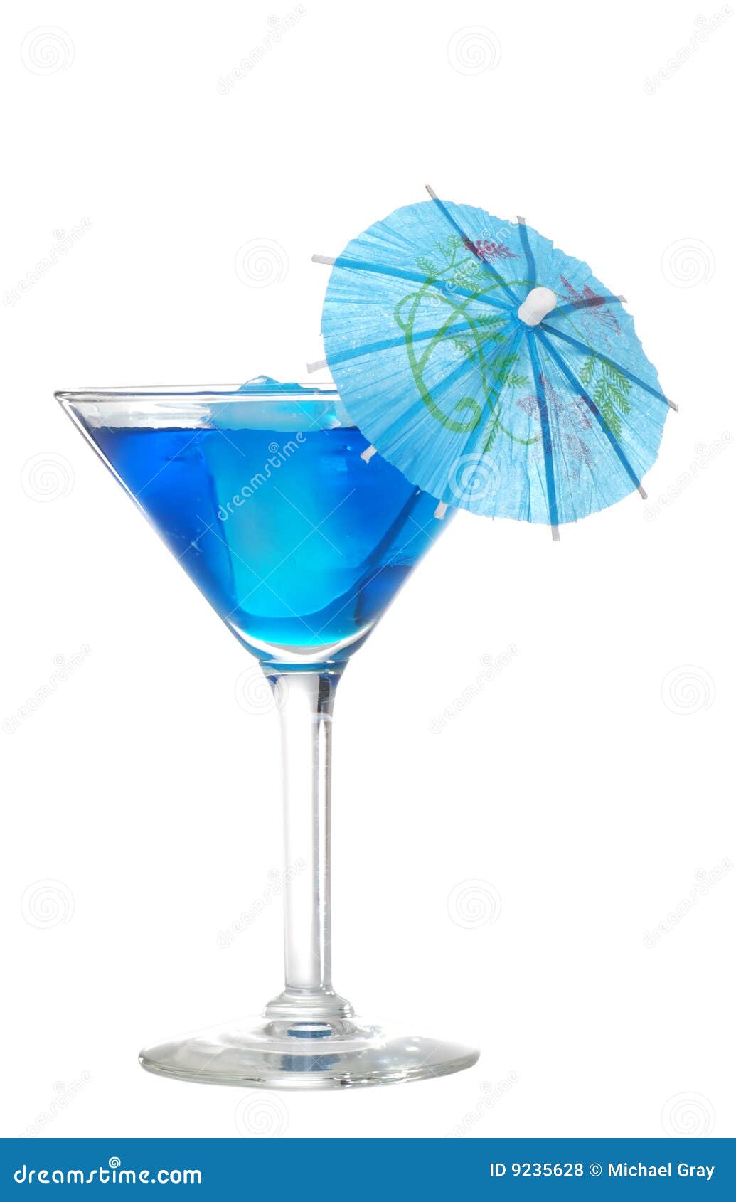 Blue Martini with an Umbrella Stock Photo Image of blue, flavored