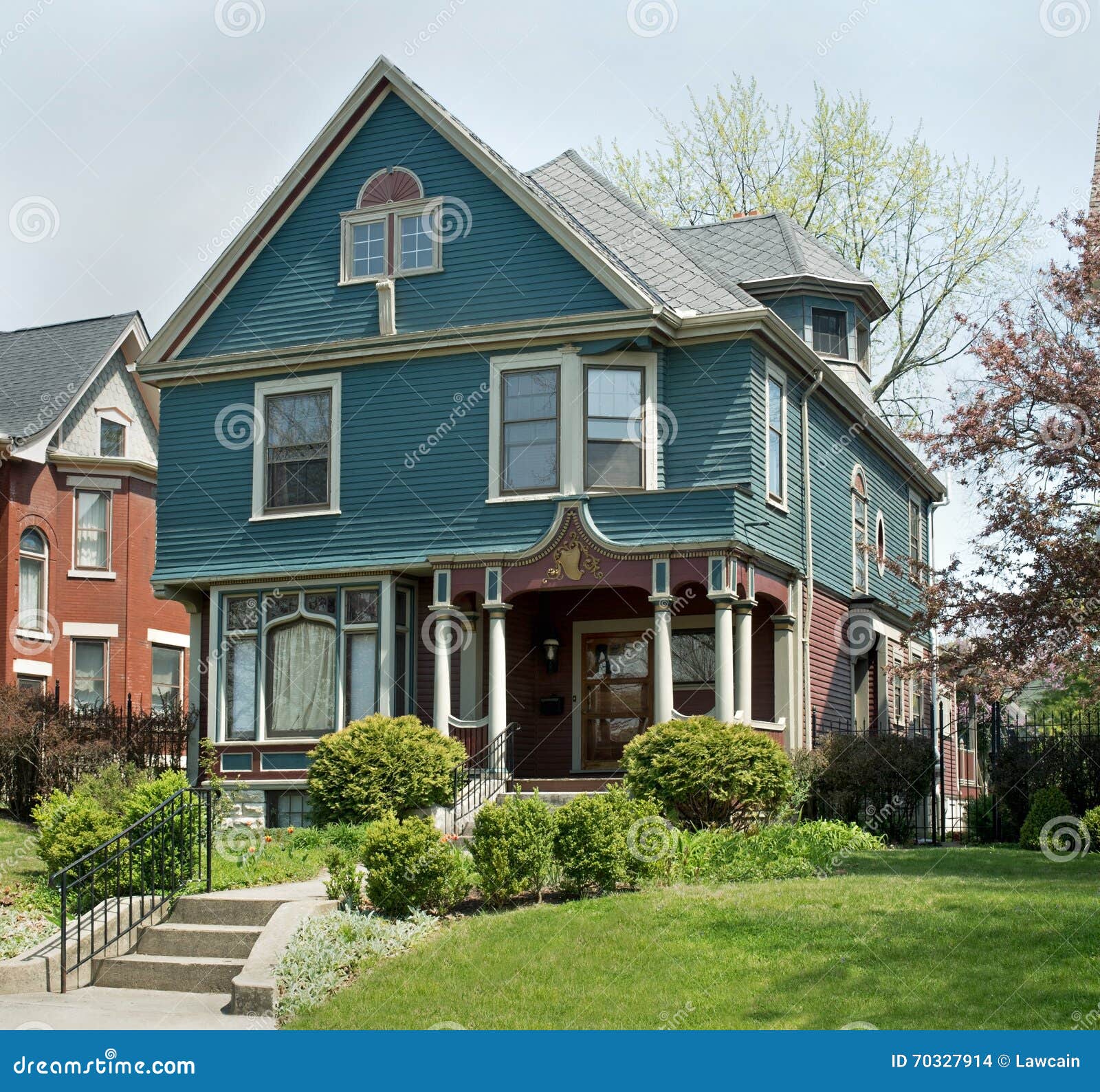 blue & mauve victorian home