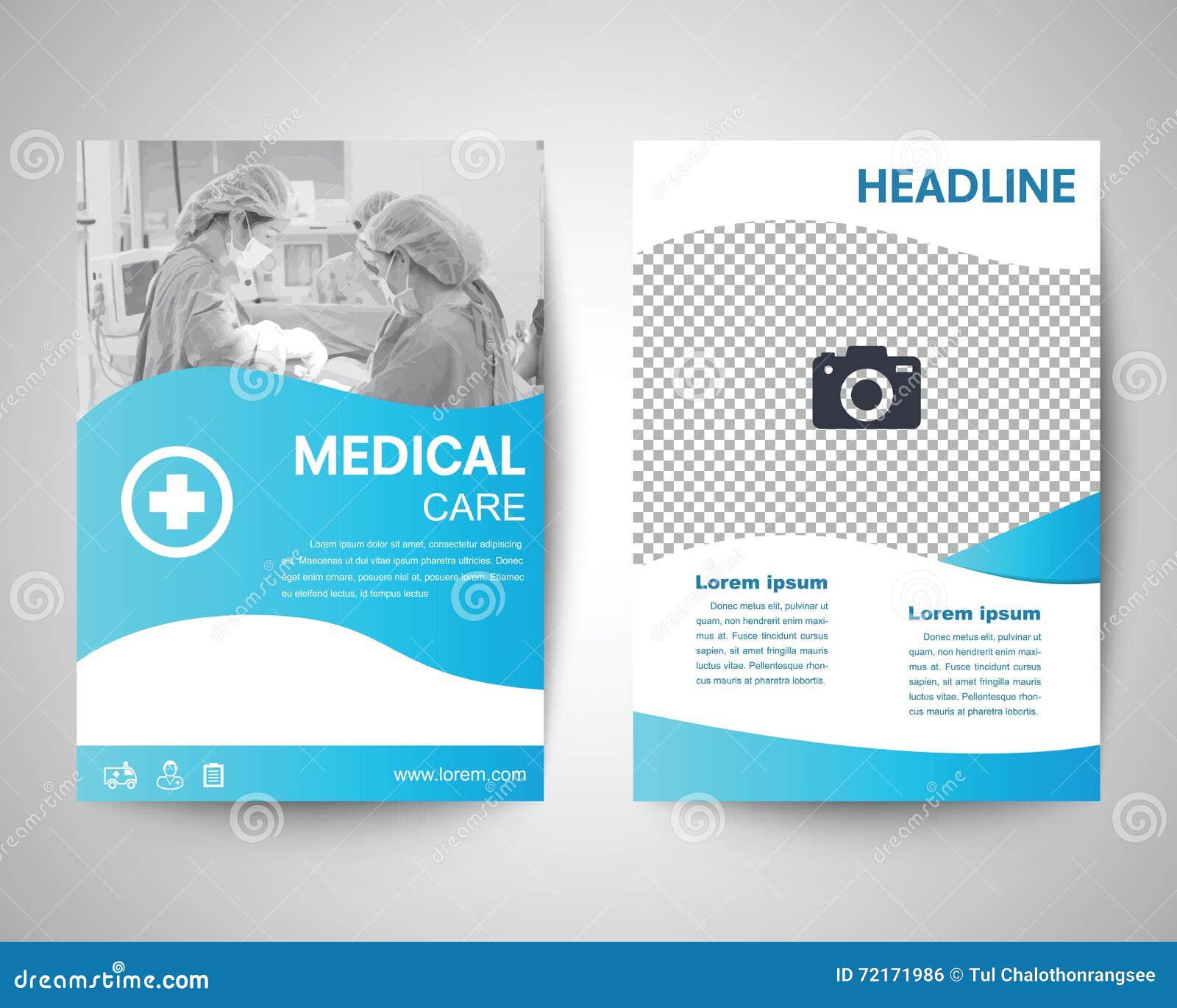 Blue Medical Flyer A4 Template Stock Vector Illustration Of Brochure Hospital 72171986