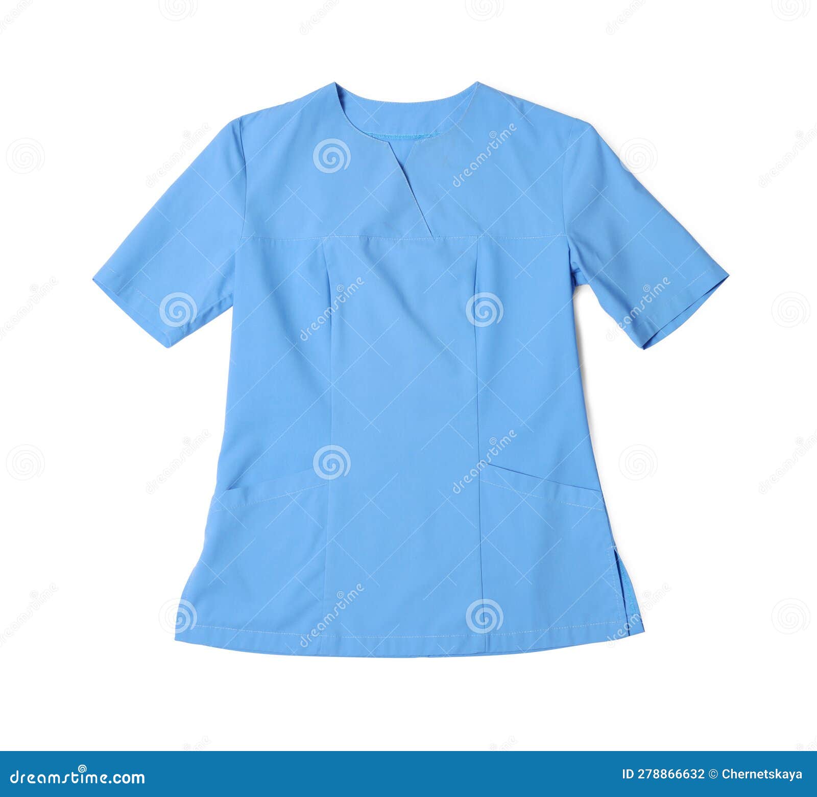 Blue Medical Uniform Isolated on White, Top View Stock Photo Image of
