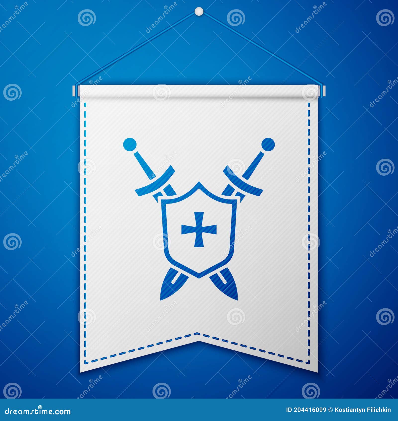 Paper Cut Medieval Wooden Shield With Crossed Swords Icon Isolated On Blue  Background Paper Art Style Vector Illustration Stock Illustration -  Download Image Now - iStock