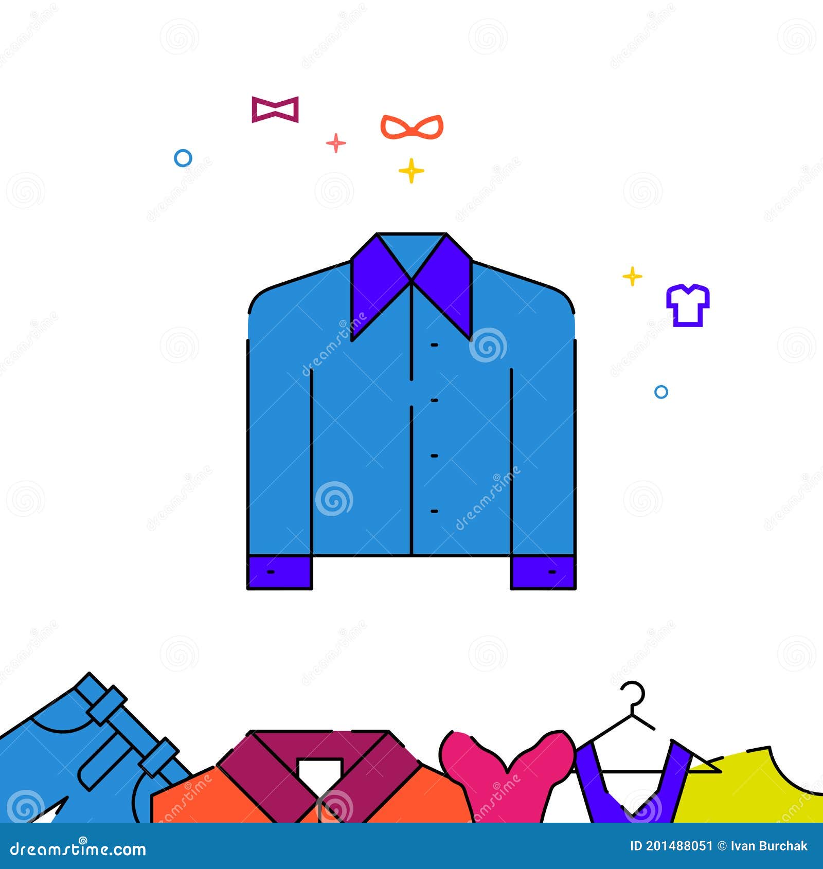 bar Civilize Subtropical Blue Men Shirt Filled Line Icon, Garments Simple Illustration Stock Vector  - Illustration of background, blue: 201488051