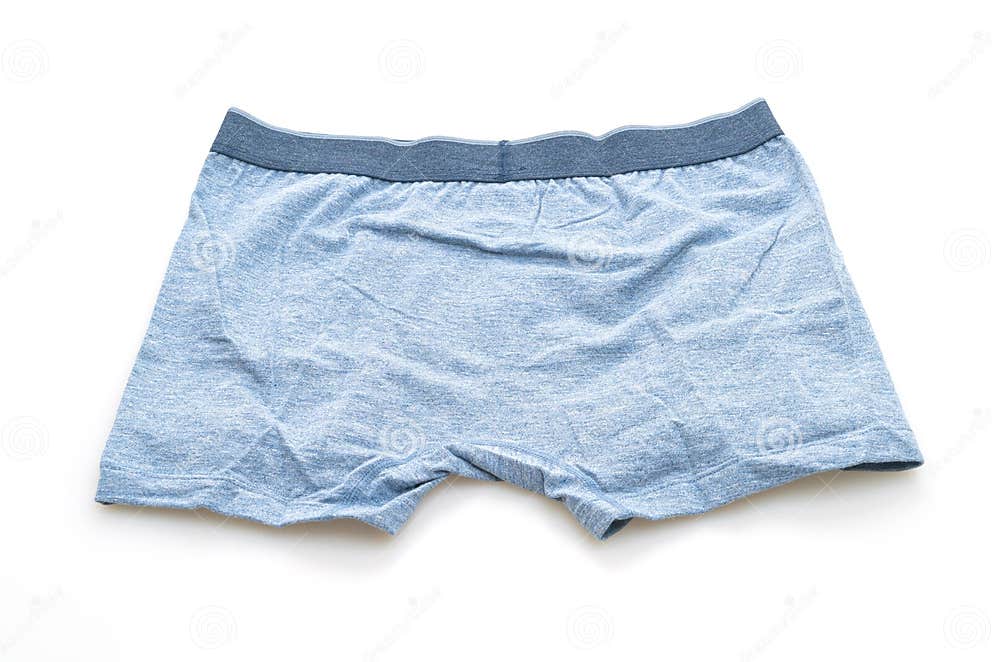 Blue Men Underwear on White Background Stock Photo - Image of ...