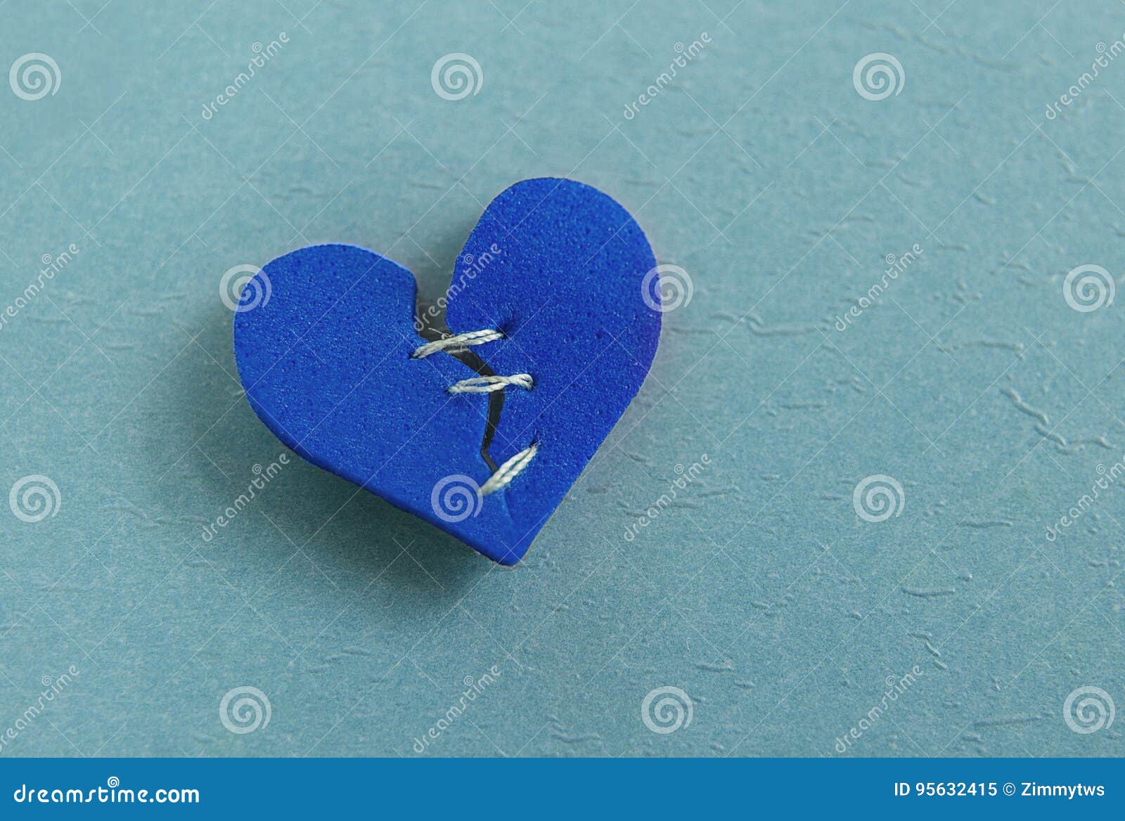 Blue mended heart stock image. Image of cheat, recovery 95632415