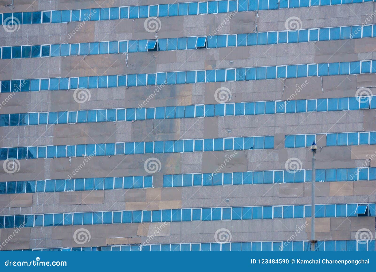 Blue Mercury Coating Glass Windows on High Grey Colour Construct Stock Photo Image of blue