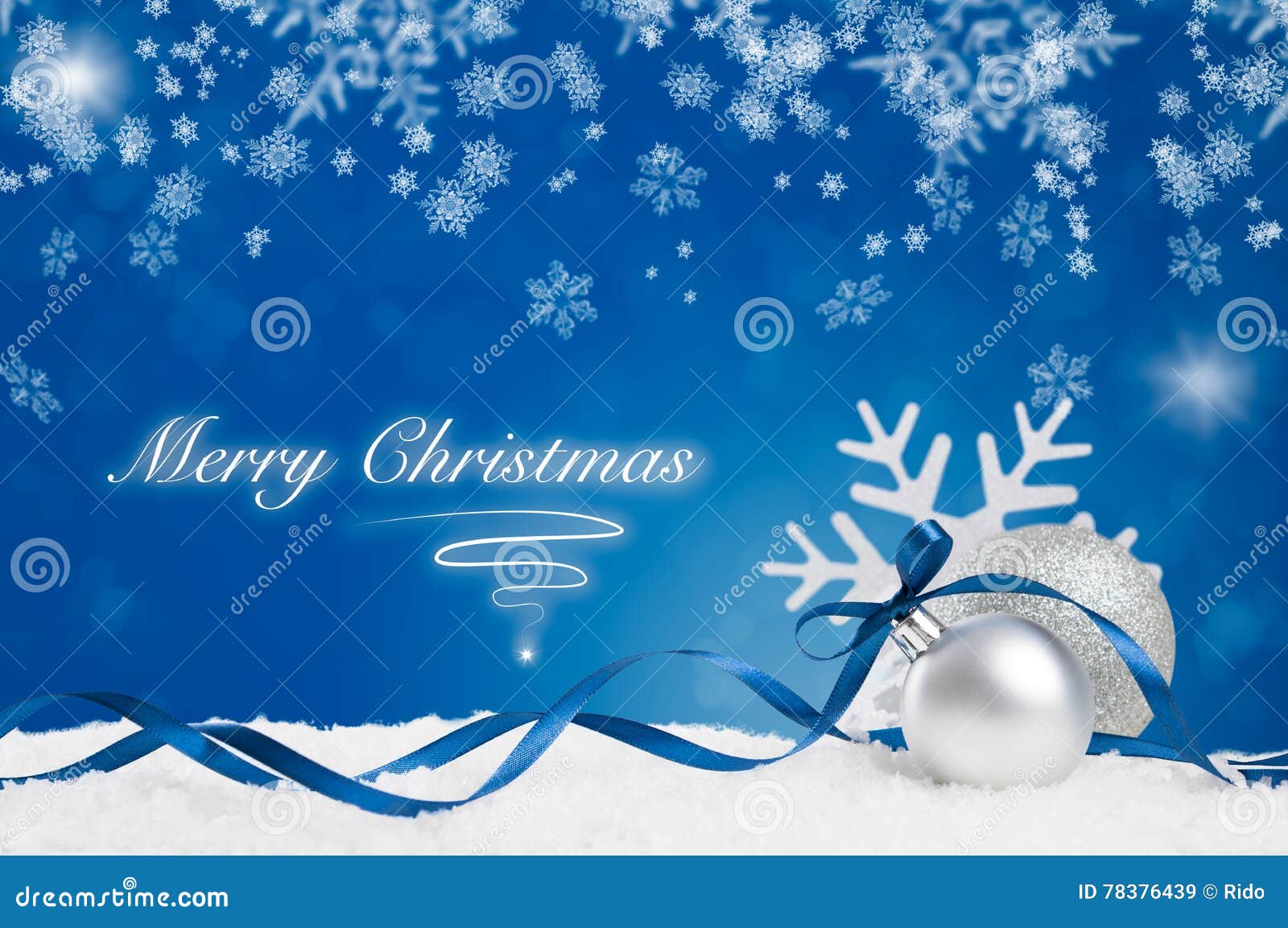 Blue Merry Christmas stock image. Image of silver, xmas 