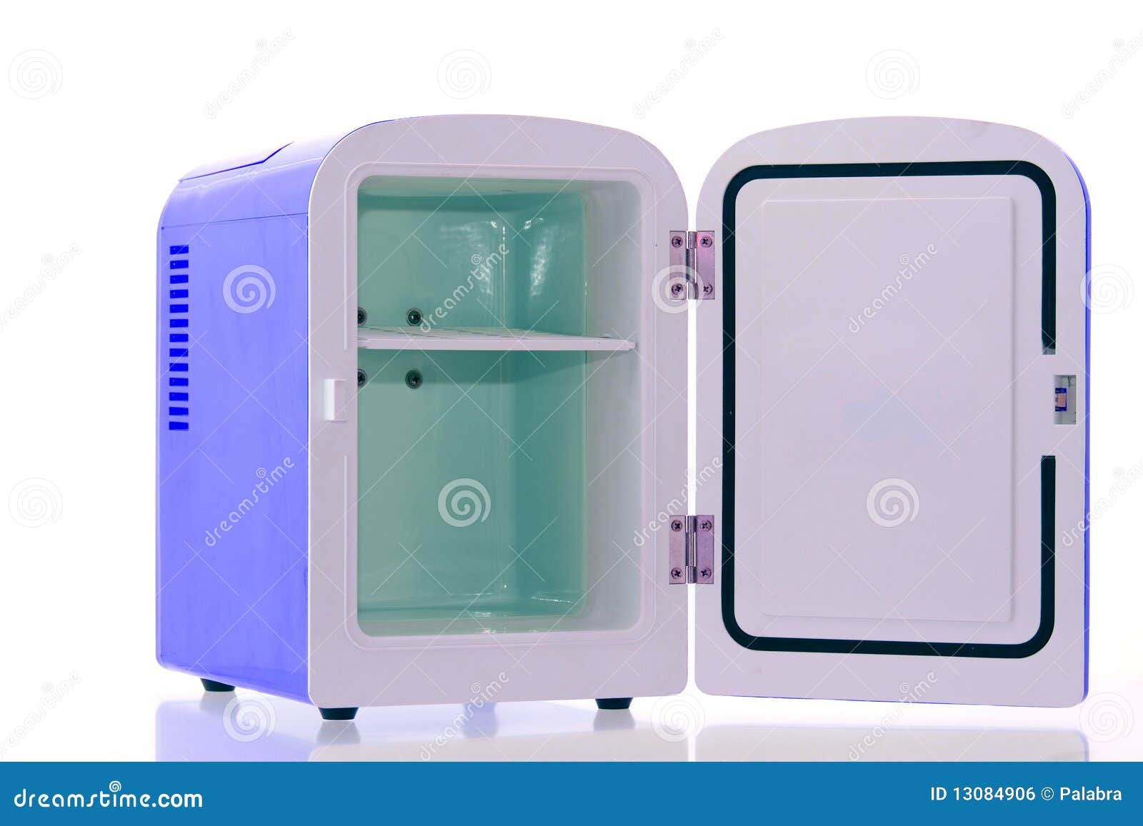 Blue miniature fridge 3 stock photo. Image of drink, model 13084906