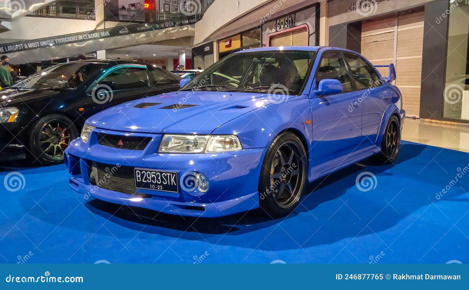 Blue Mitsubishi Lancer Evolution Vi Being Displayed In A Car Show Editorial  Image - Image Of Auto, Show: 246877765