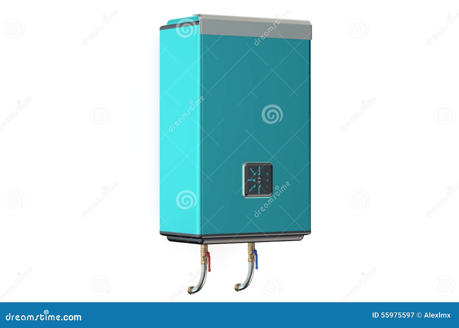 Blue Modern Automatic Water Heater Stock Illustration Illustration of