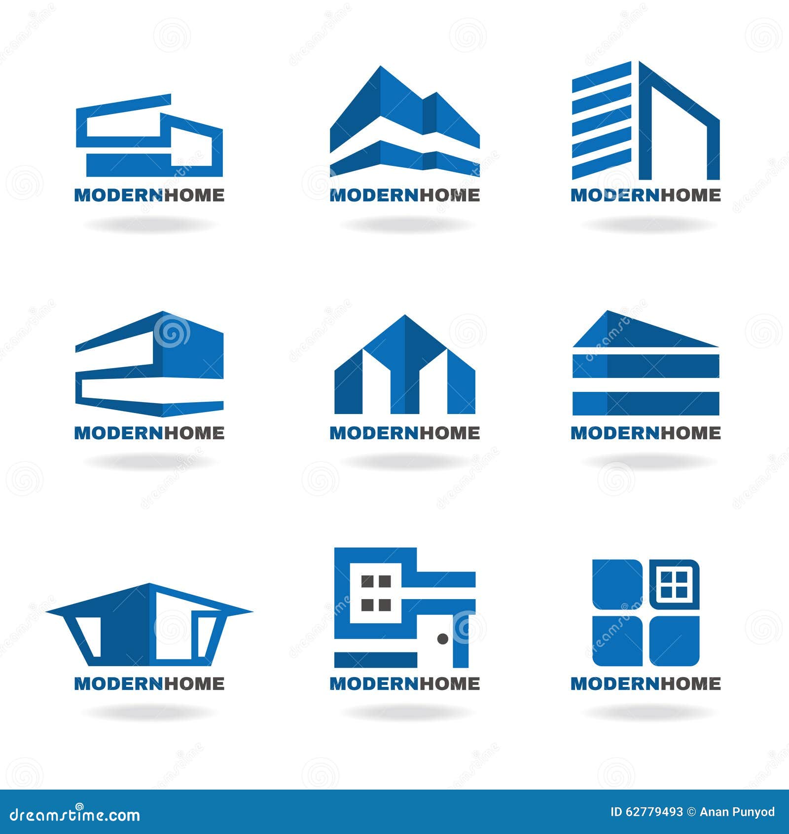 Set Of Logo House Or Home Designs - Vector Icons Stock Vector ... - Blue Modern Home logo set vector design Stock Photos