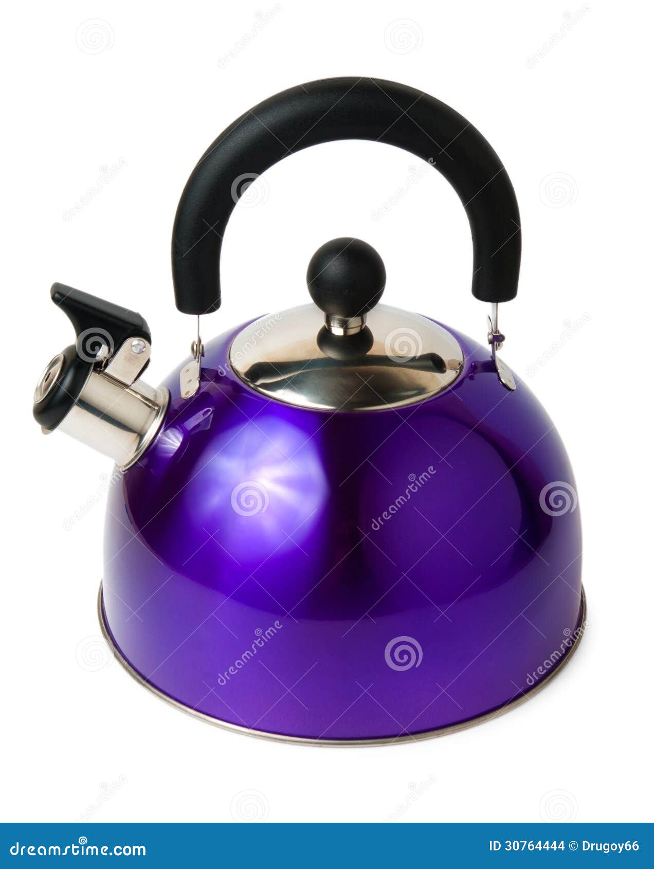 Blue modern metal teapot stock photo. Image of white 30764444