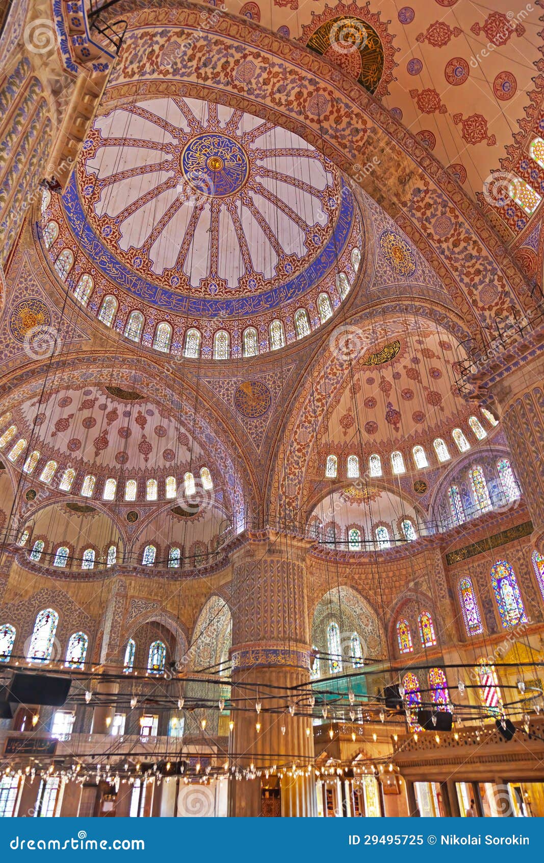 Blue Mosque Interior In Istanbul Turkey Stock Image Image