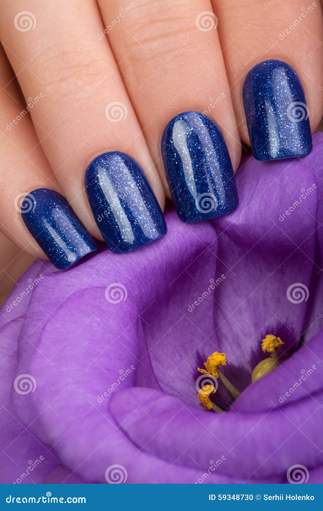Blue nail polish. stock photo. Image of close, acrylic - 59348730