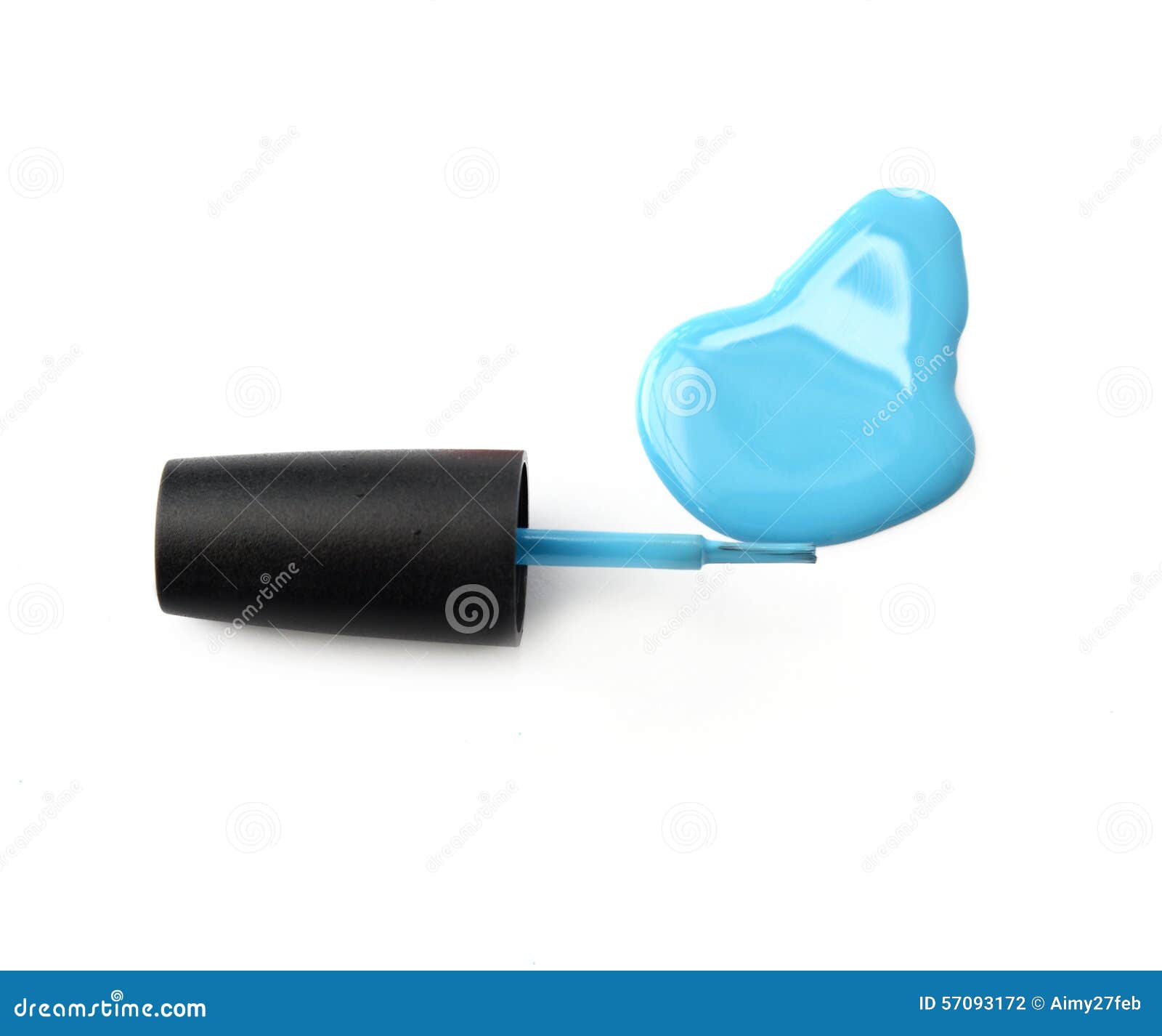 Blue Nail Polish With Brush On White Background Stock Photo Image of