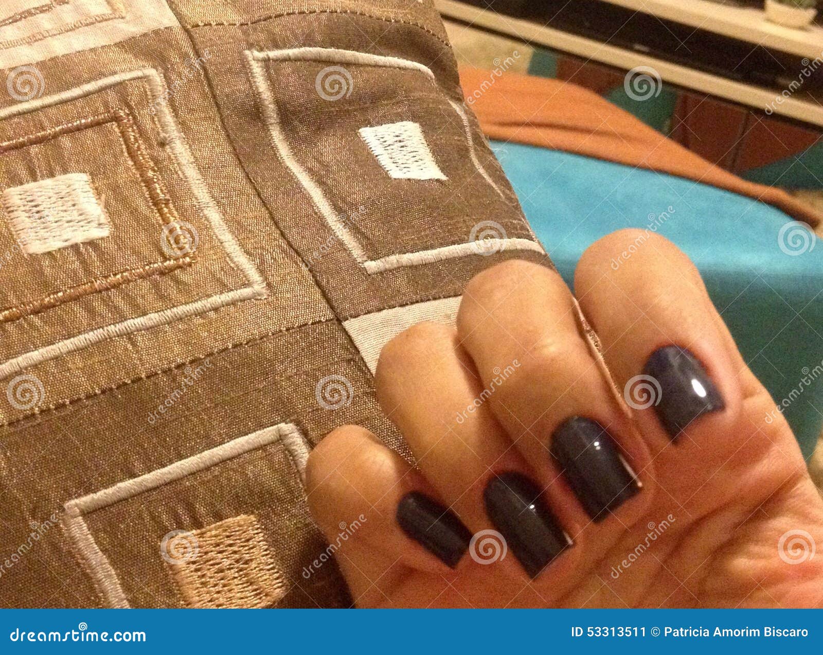 Blue nails stock image. Image of esmalte, dedos, blue 53313511