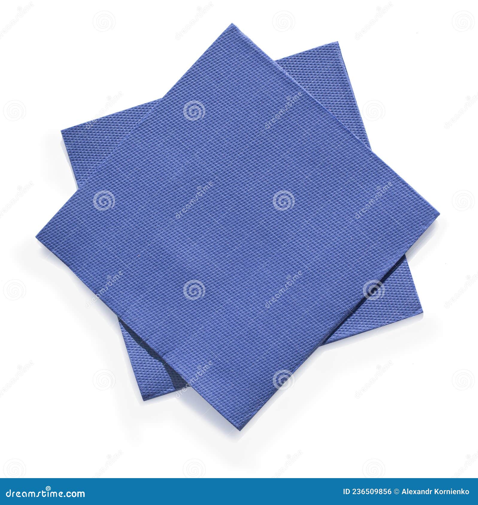 Blue napkin on white stock photo. Image of restaurant 236509856