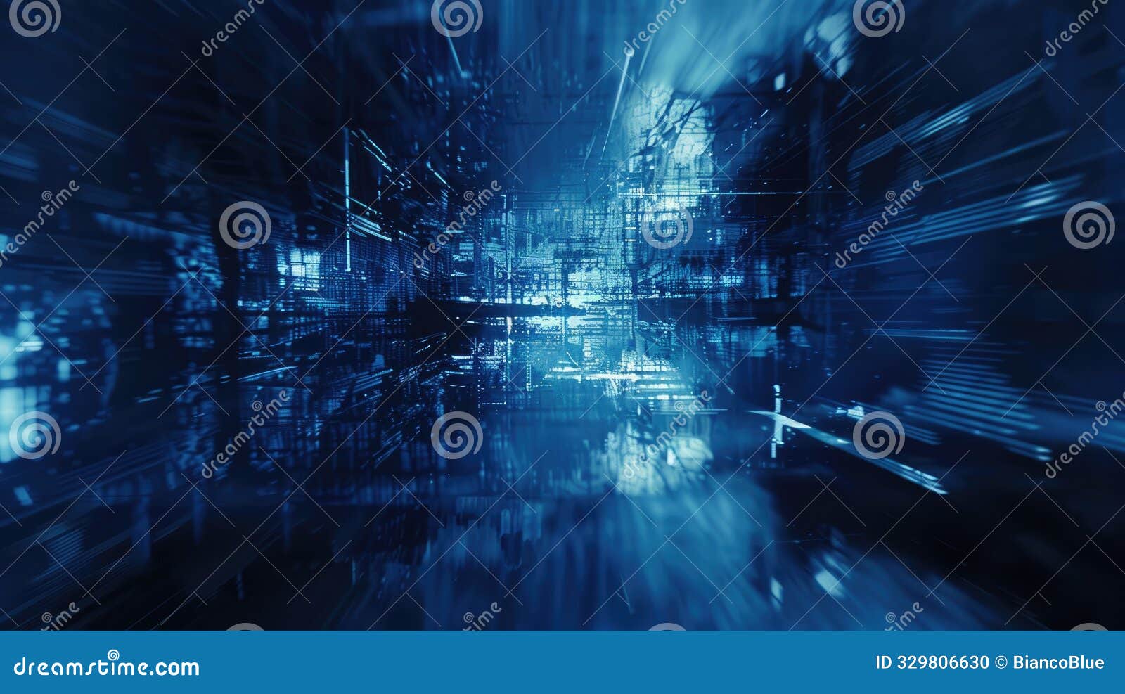 blue neon light digital background with hightech patterns and cyber technology in vibrant blue. aig53m
