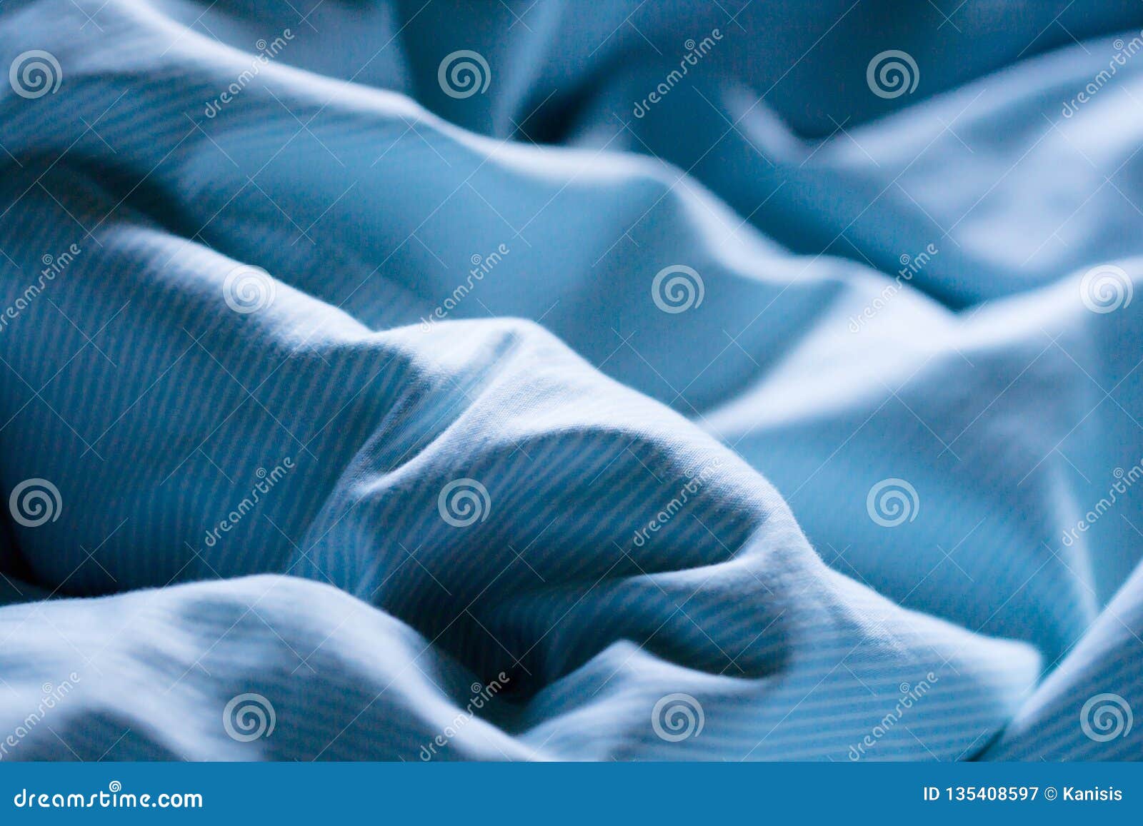 Blue Night Bed Sheet Bedding Stock Image Image of decorative, light