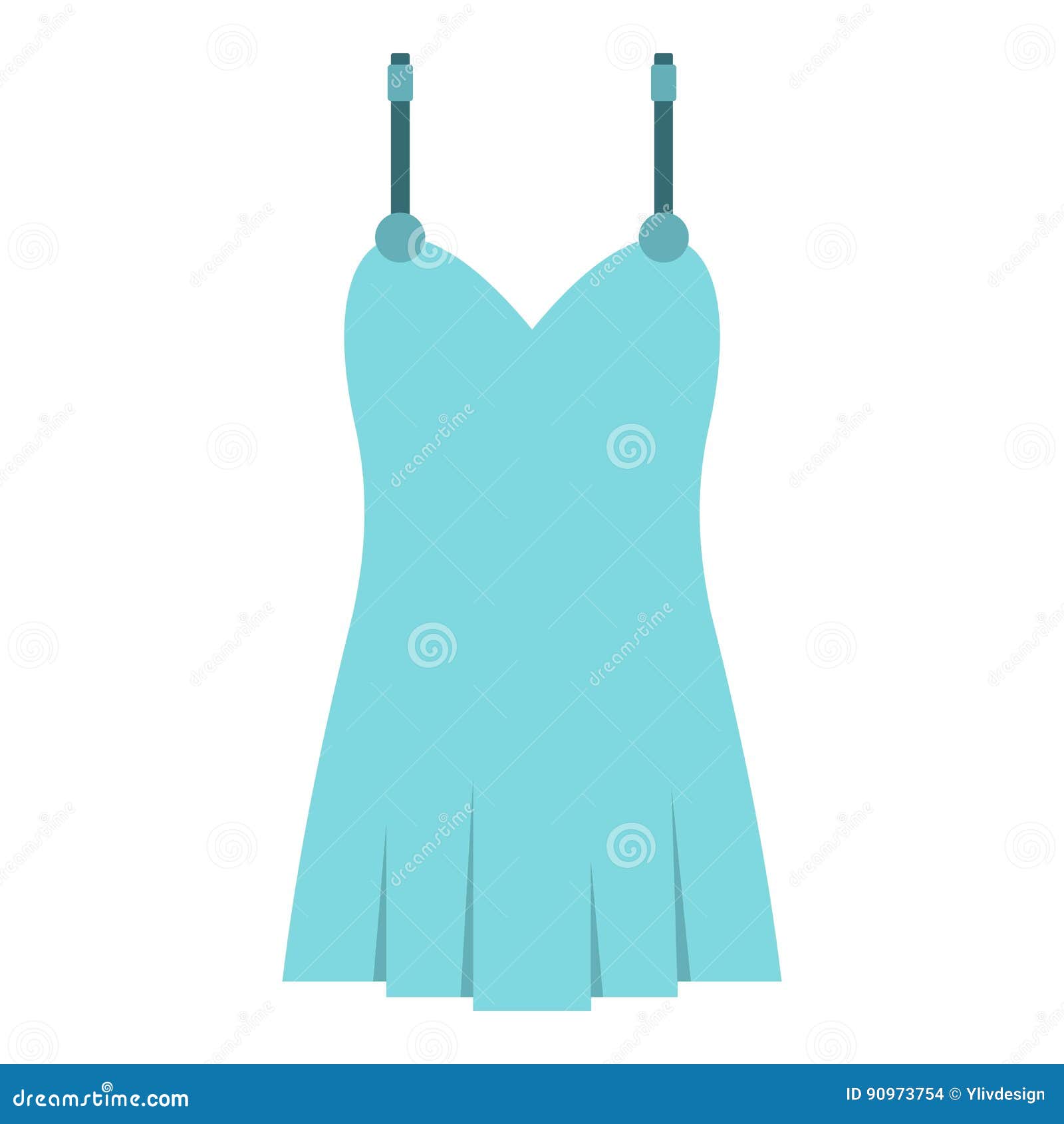 Blue nightie icon isolated stock vector. Illustration of female - 90973754