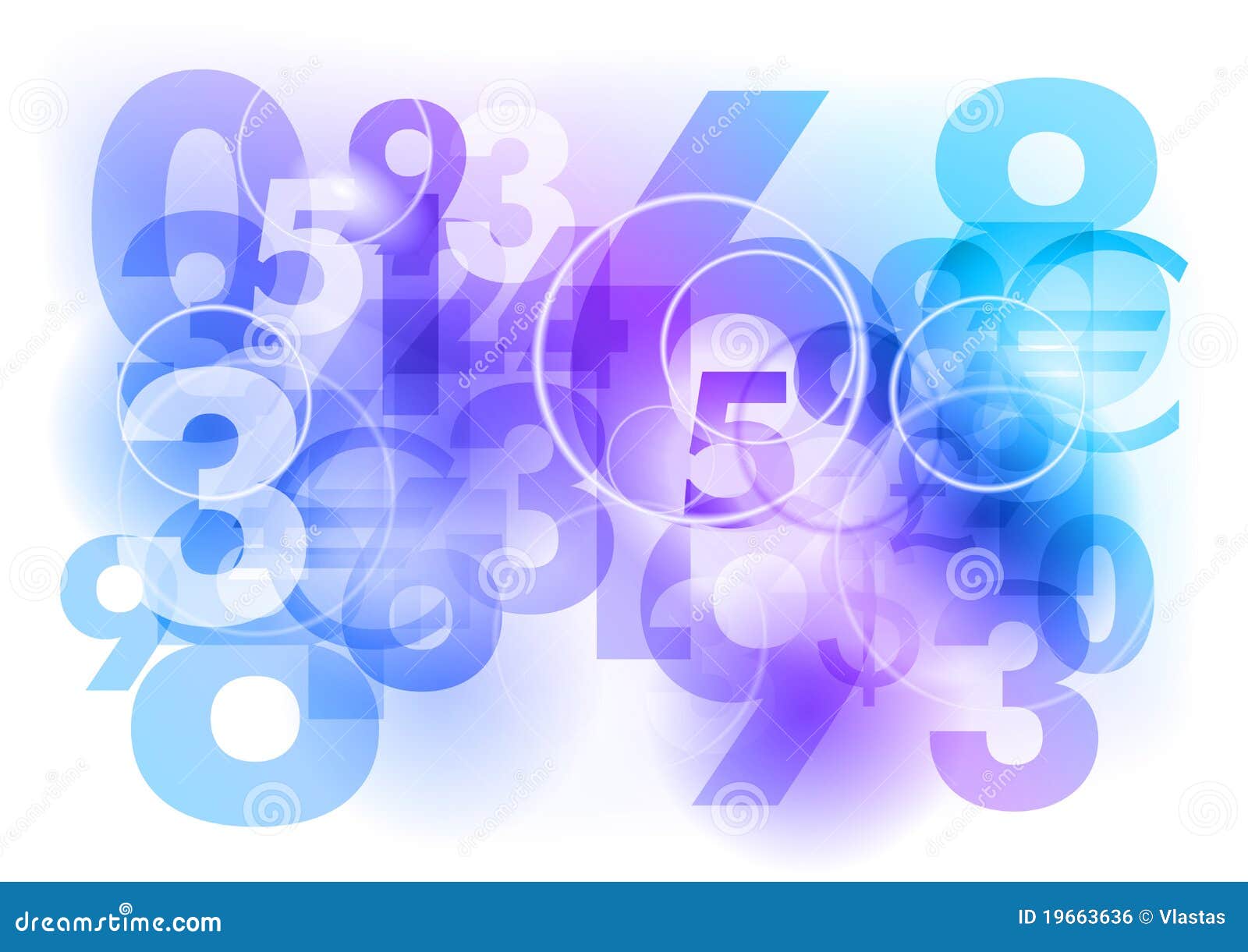Blue numbers stock vector. Illustration of futuristic 19663636