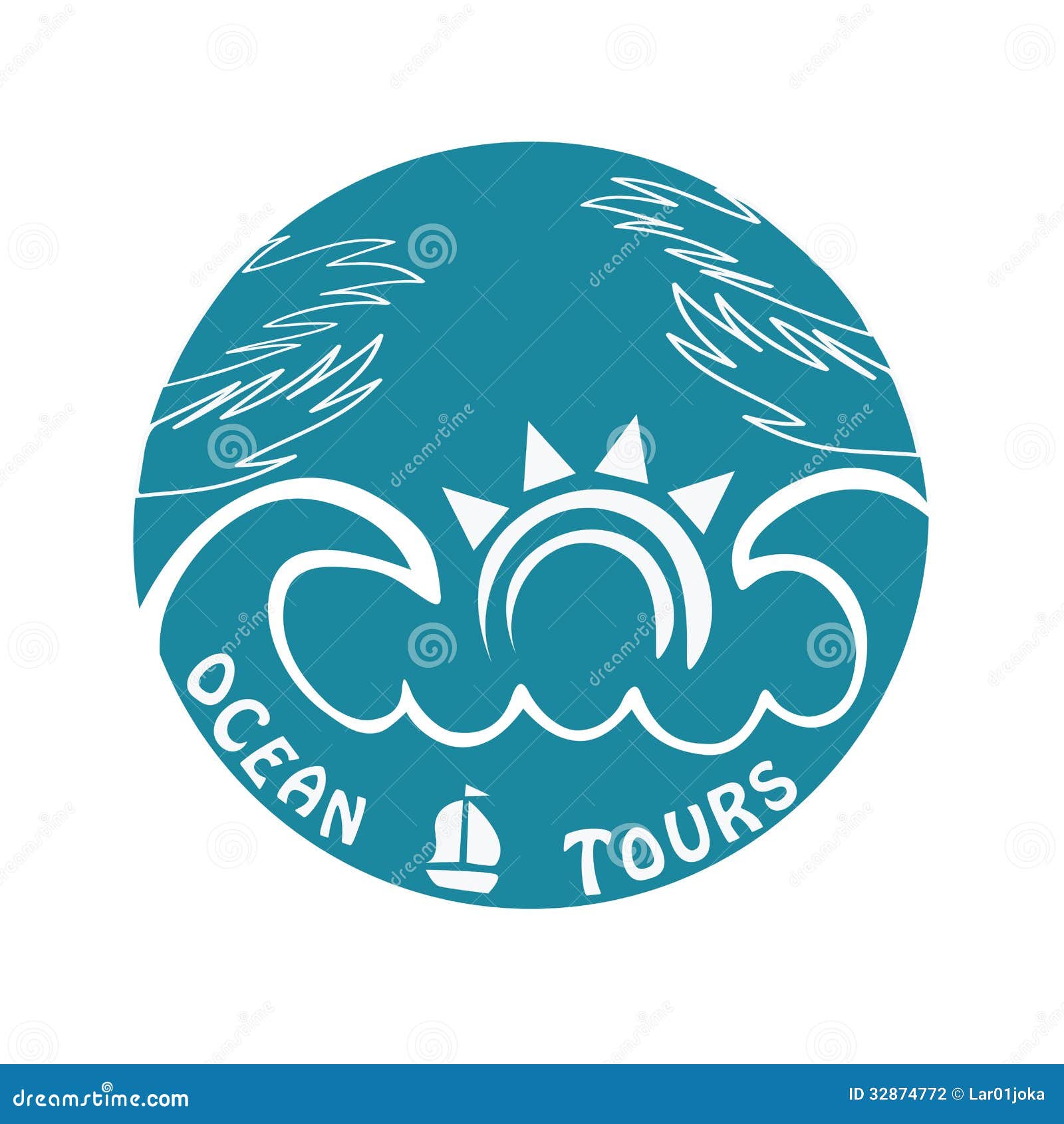 Blue ocean icon stock vector. Illustration of vacations 32874772