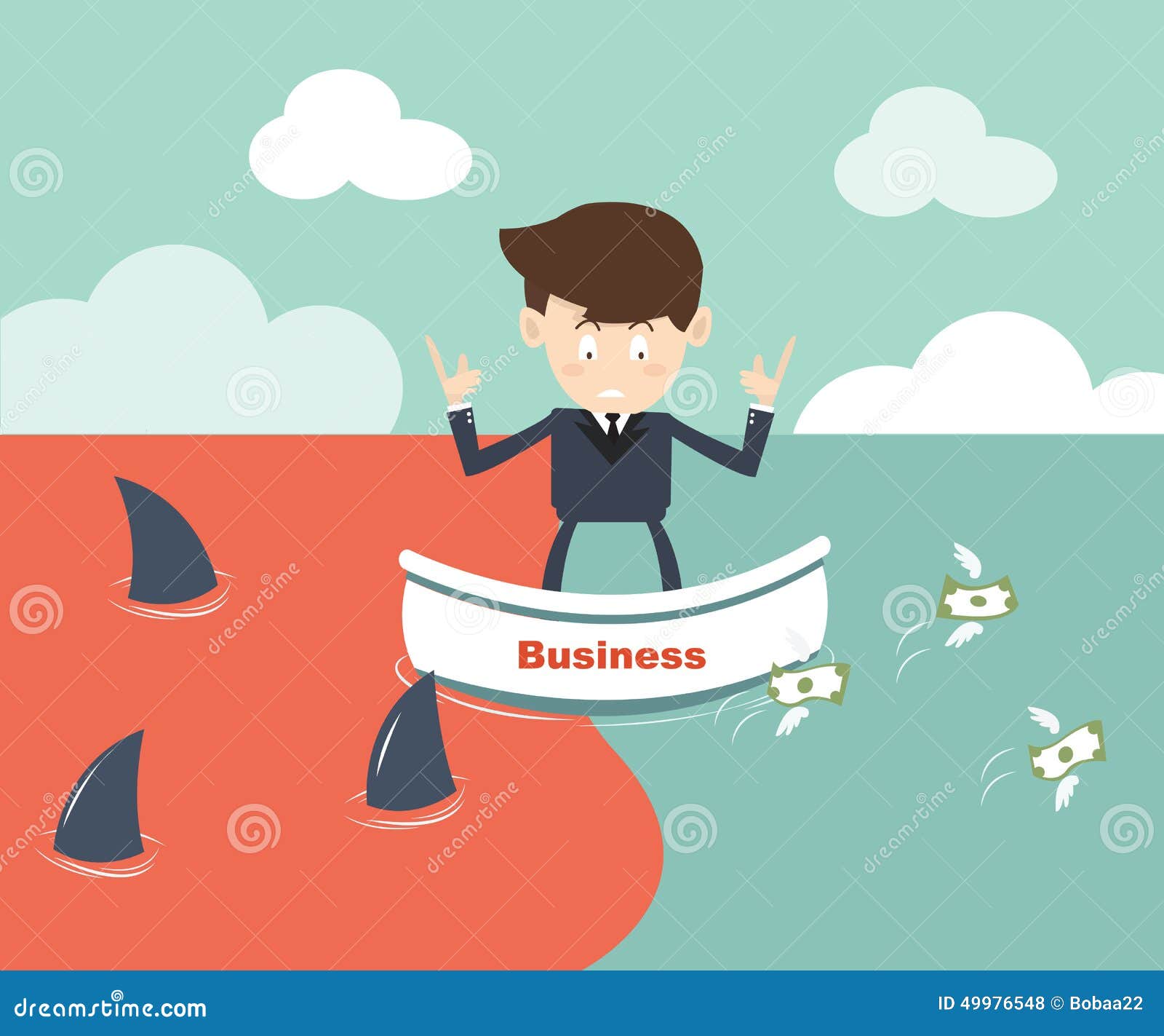 blue ocean and red ocean business strategy concept stock red ocean