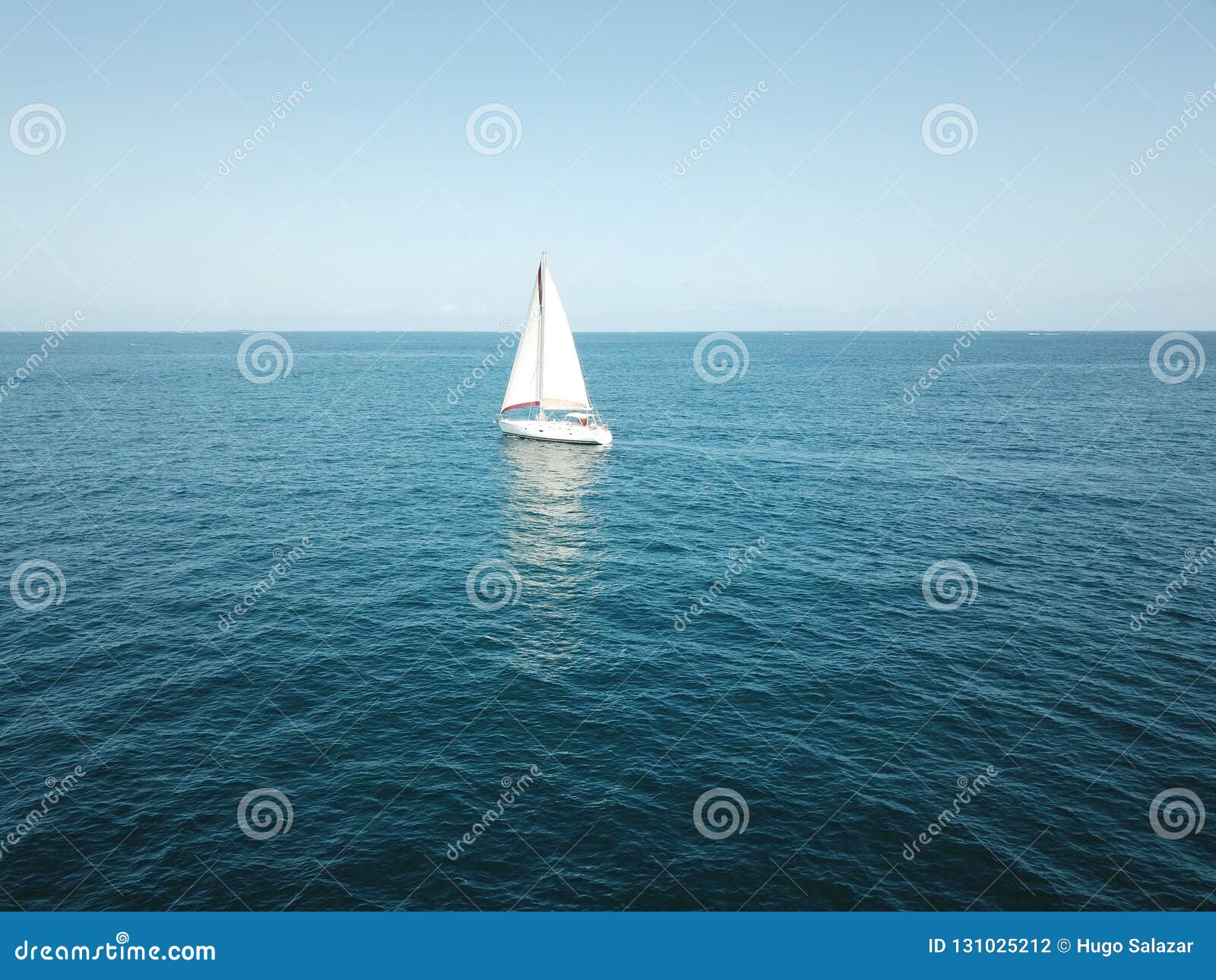 boat in to the blue ocean