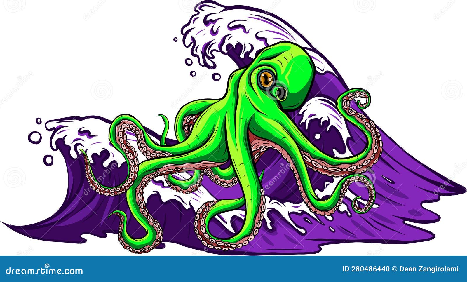 Blue Octopus Vintage Vector Art Isolated on White. Engraving Style ...